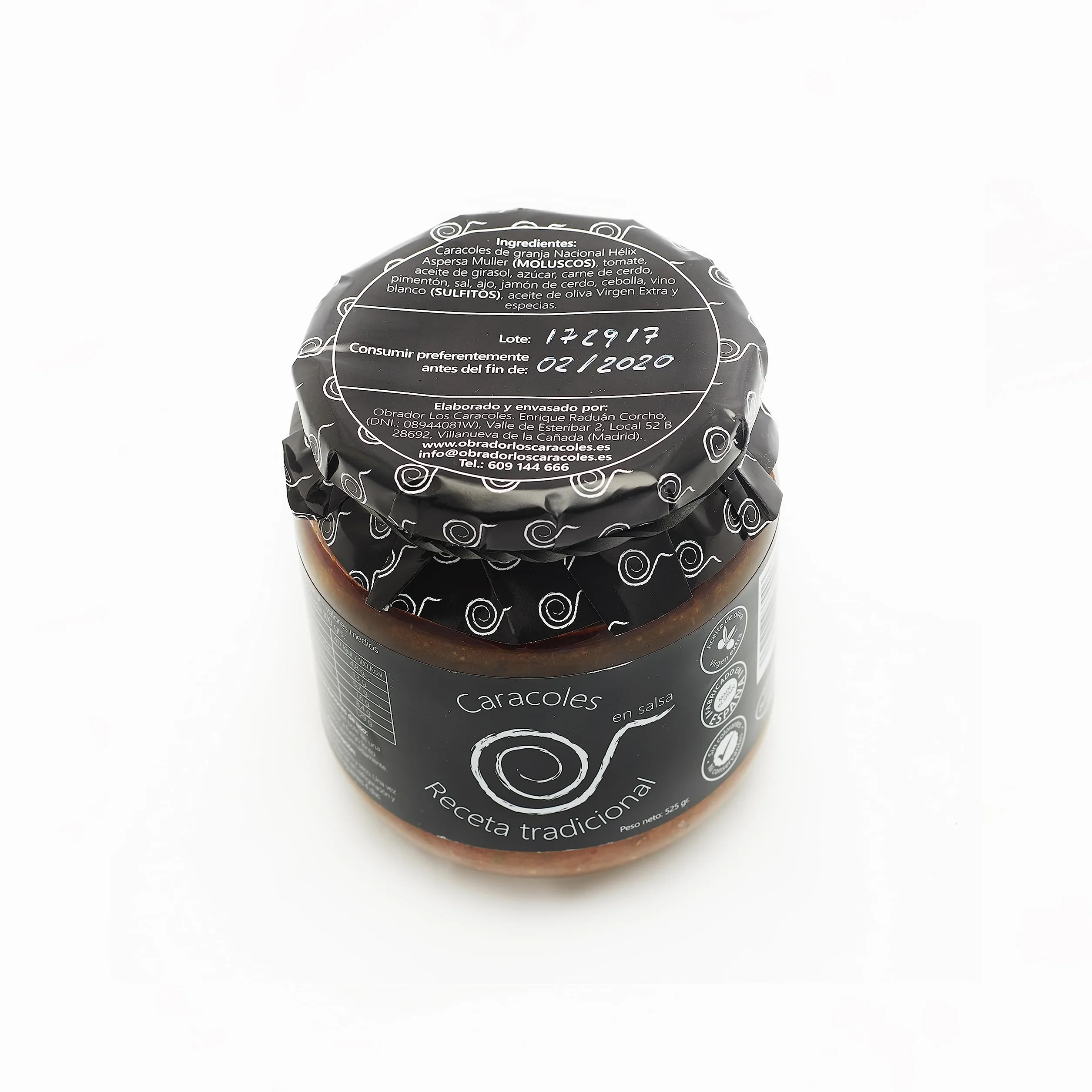 Caracoles en Salsa Casera – Pack 4 Tarros 550g con Chorizo y Jamón – Conserva Gourmet Artesana – Hecho en España