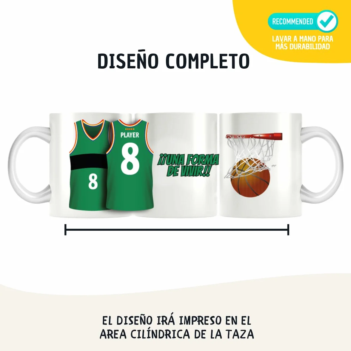 Taza Personalizada Baloncesto ACB con Nombre y Número Juventut Badalona