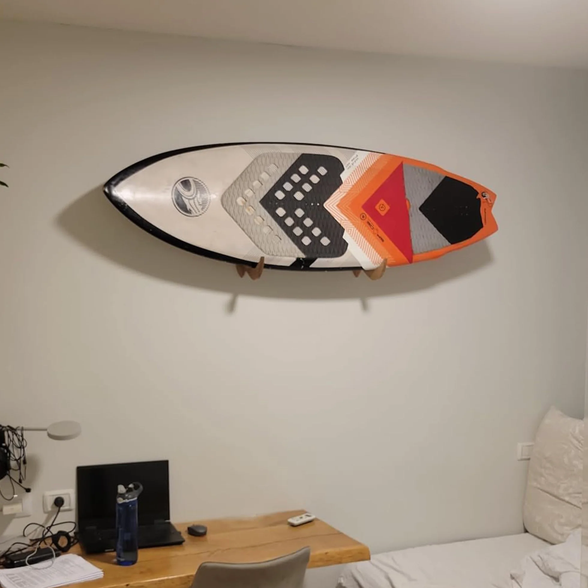 Soporte de Pared para Tabla de Surf, Colgador de Madera Sostenible, Estante para Mostrar Tabla (Transparente)