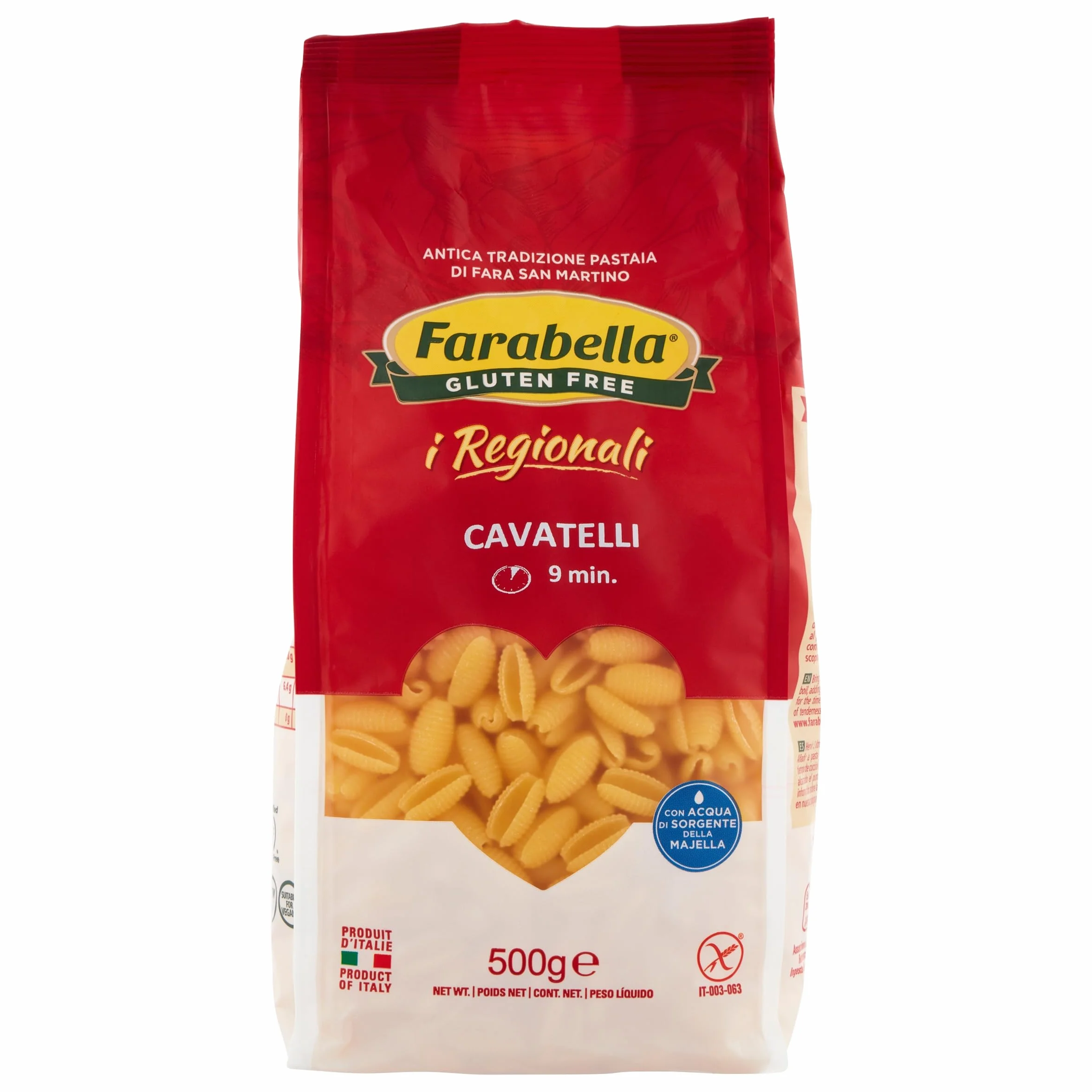 Farabella cavatelli Pasta 500g Gluten libre