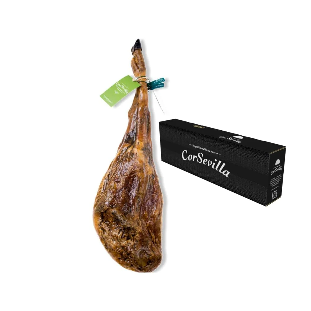Corsevilla - Jamon de Cebo de Campo - Iberico - Jamon Iberico - Calidad Gourmet - Sin Gluten - Sin Lactosa - Raza Iberica - Regalo - (7.5 Kilogramos. aprox.)