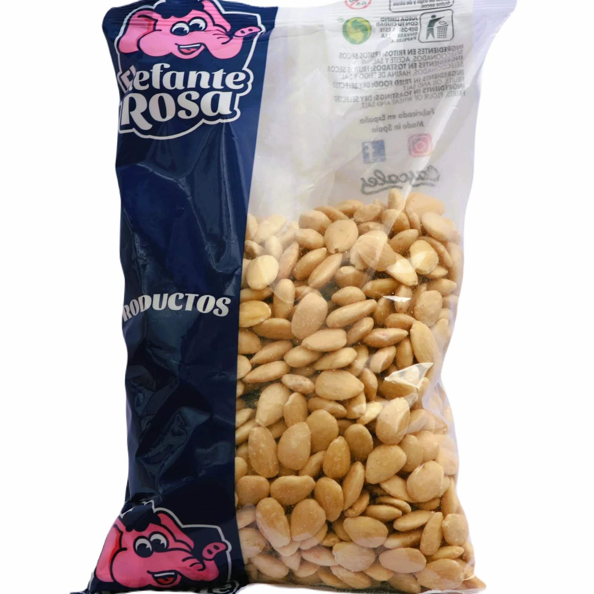 Almendras Peladas Crudas Bolsa de 1 Kg El Elefante Rosa - Fuente Rica y Saludable de Proteínas y Vitaminas - Almendras Naturales Enteras para una Dieta Balanceada y Snack Saludable