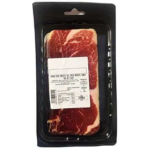 Jamón ibérico en lonchas 1 kilo 10 sobres de 100 gr envasado al vacío