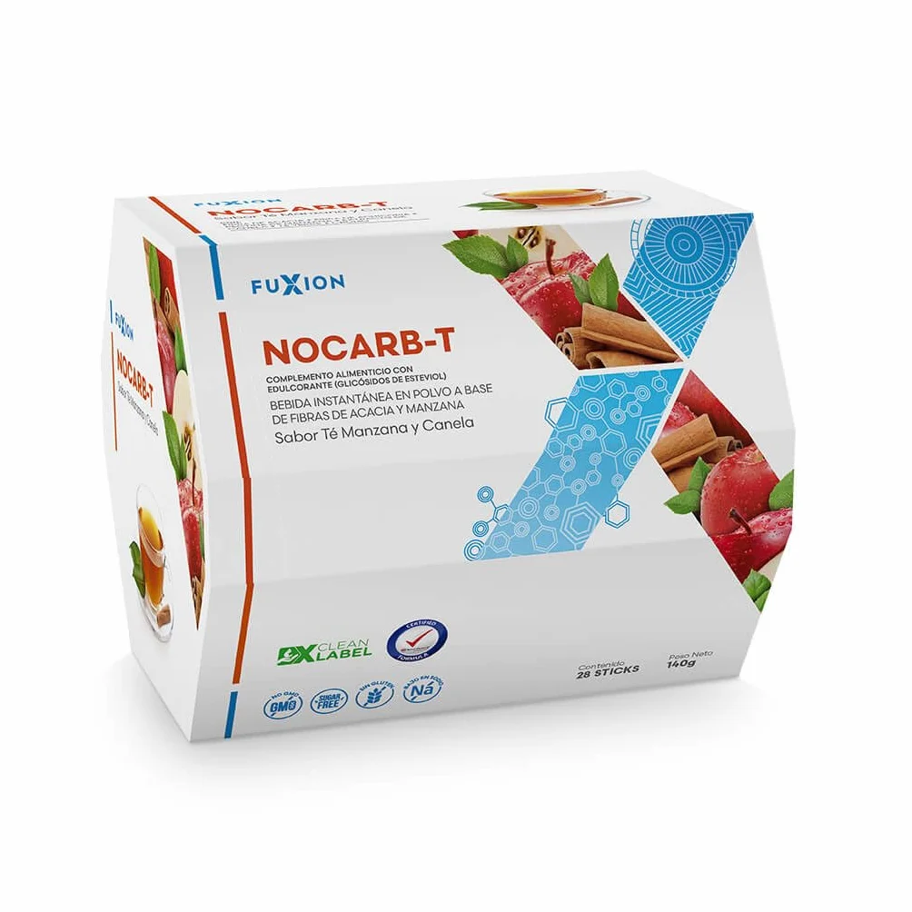 NOCARB T Té de Fibras Solubles, Yacon, Manzana, Canela y Green Tea. Te divina solucion para Control de Azúcar y Carbohidratos. Infusiones sin azucar. Tea bags de 5g (Pack 2, 141, gramo)