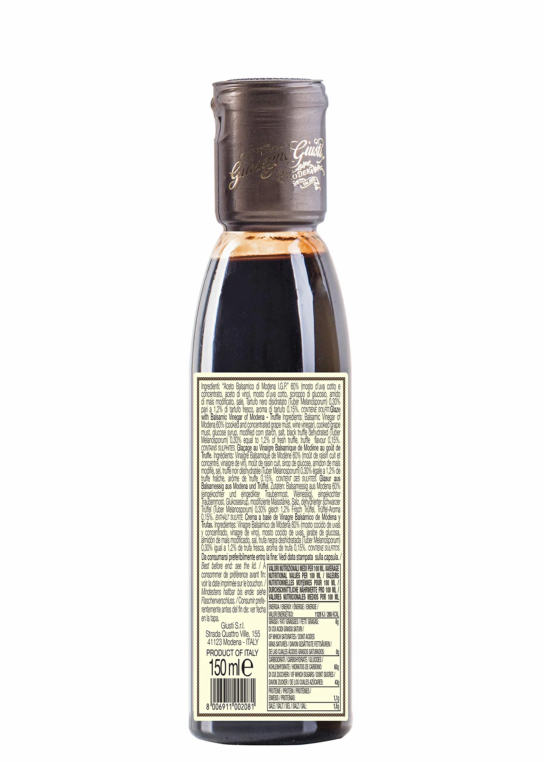 Giusti - Crema a base de vinagre balsámico de Modena IGP - Trufa - 150 ml
