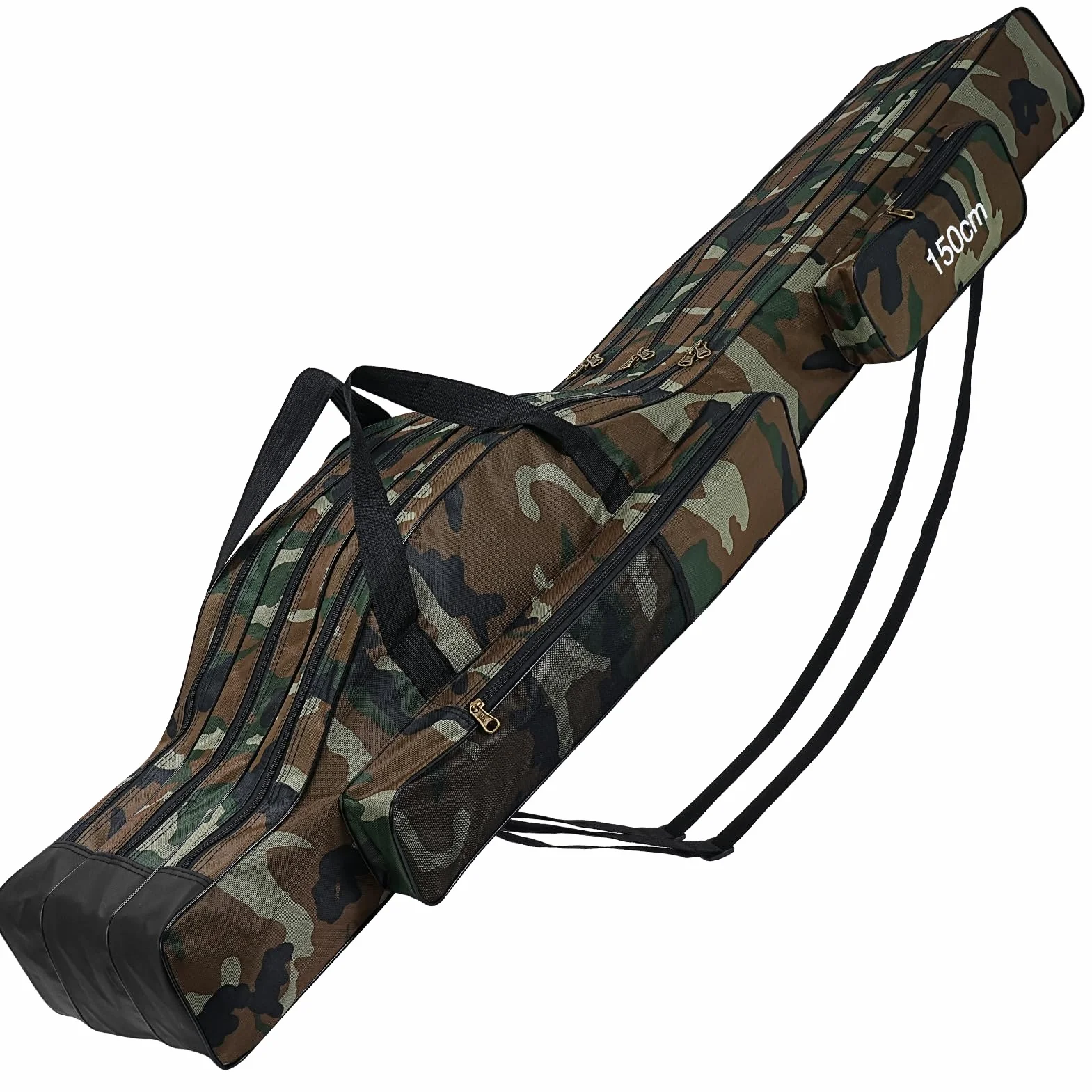 Bolsa para Caña de Pescar Portátil 150cm Plegable Impermeable 3 Capas Marrón