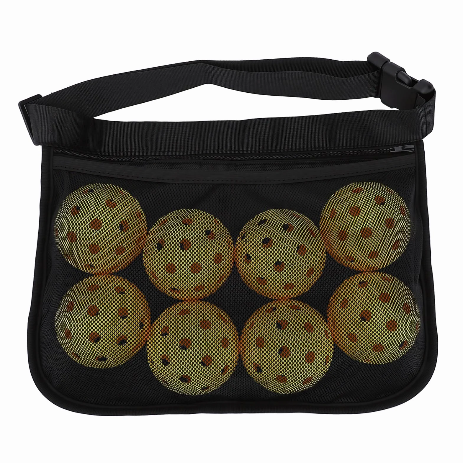 Set de 8 Bolas de Pickleball Exterior Interior 40 Agujeros Alto Rebote con Bolsa Malla