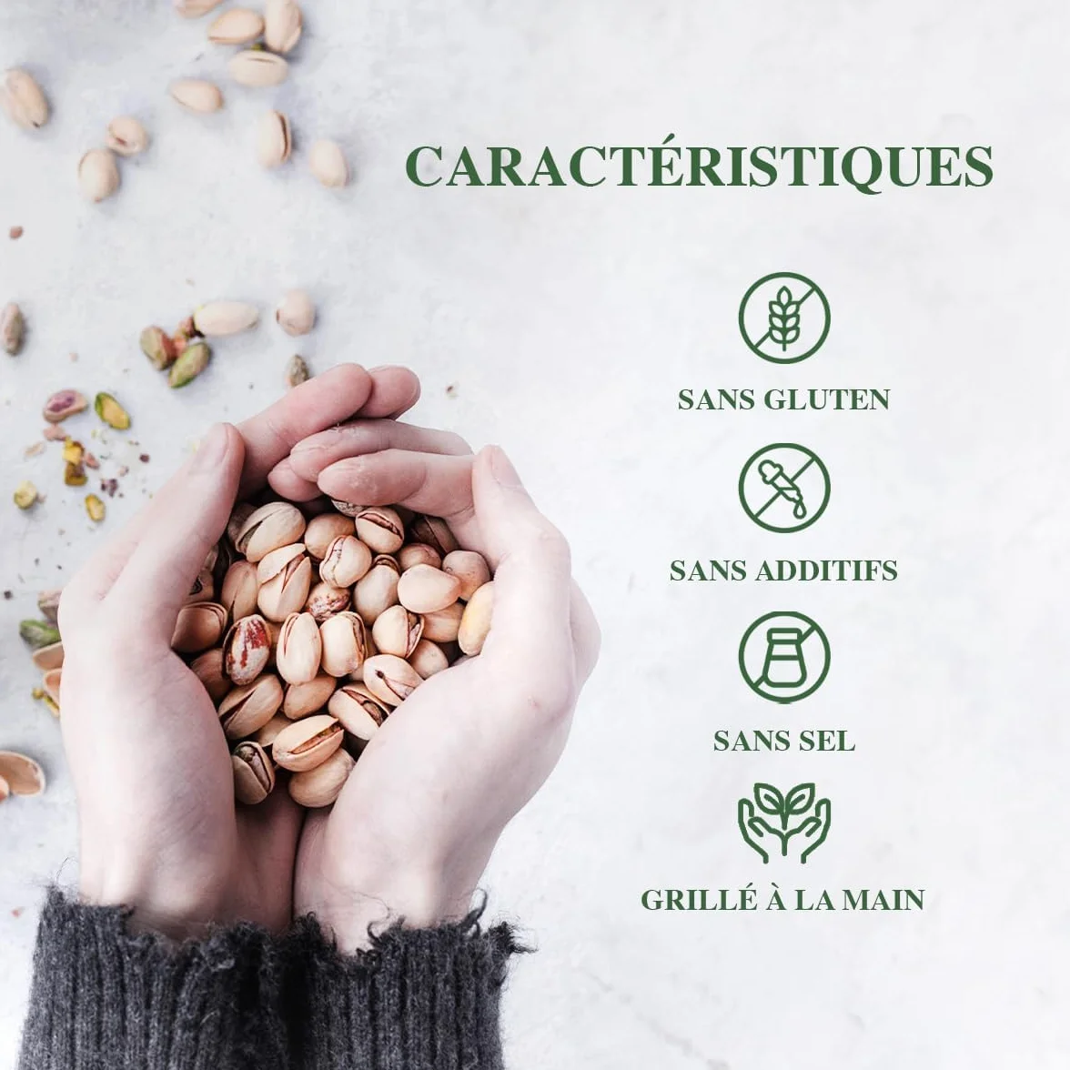PISTAMED - Pistachos con Cáscara Sin Sal Tostados Artesanalmente - Alto Contenido en Fibra - Apto Veganos y Sin Gluten - Pack 10 x 100 g Formato Individual - Origen España - Snack Natural