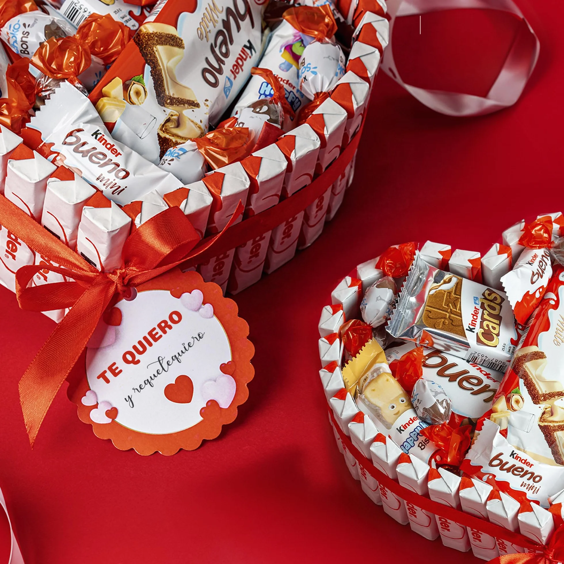 Onza Regalo Cesta día de la madre Chocolates Kinder Bueno pack Bombones Chocobons Happy Hippo Cards