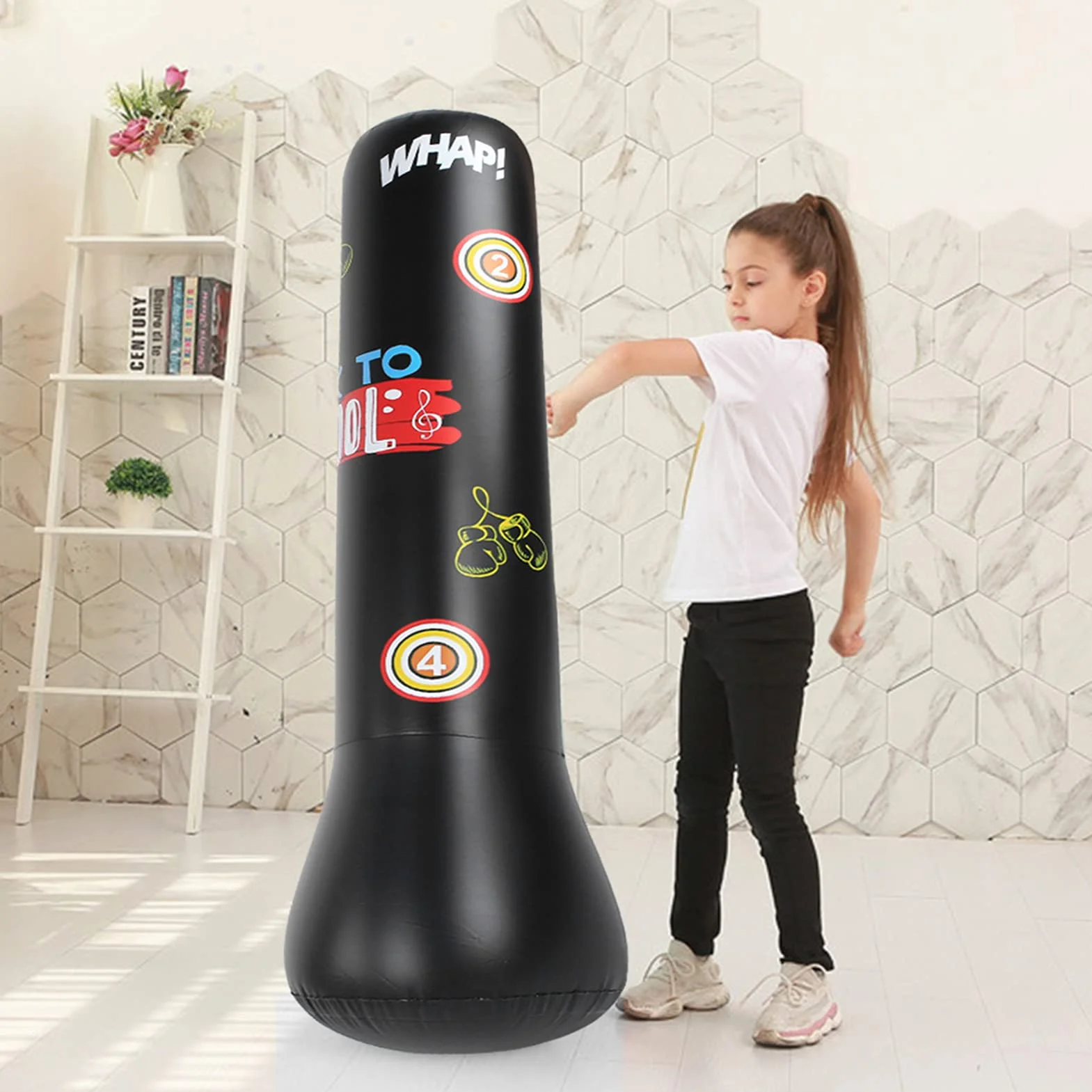 Saco de Boxeo Inflable con Base de Agua, Material PVC Resistente, Equipo de Entrenamiento