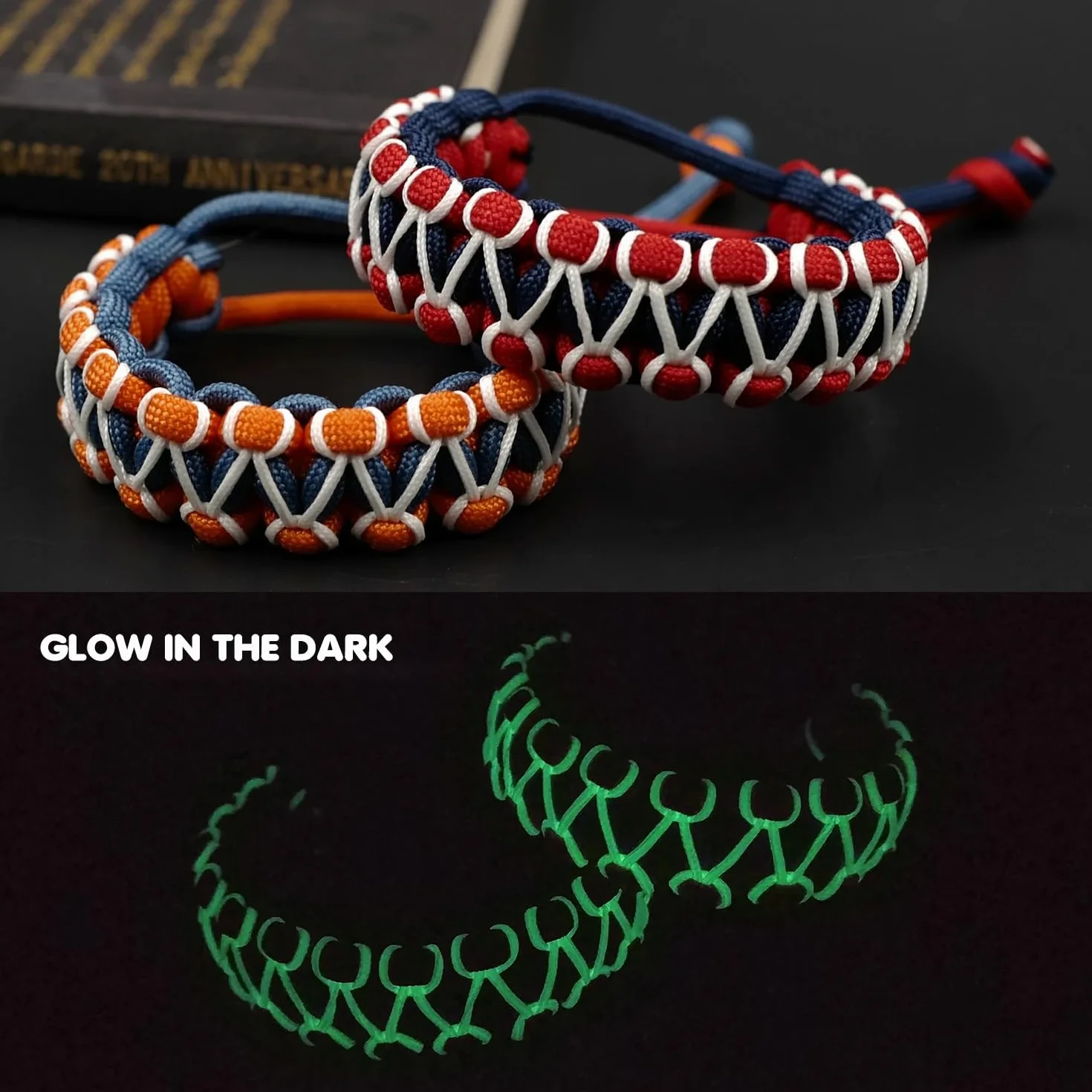 Brotree Cuerda Fluorescente Luminosa Paracord 4mm 15m 9 Hebras