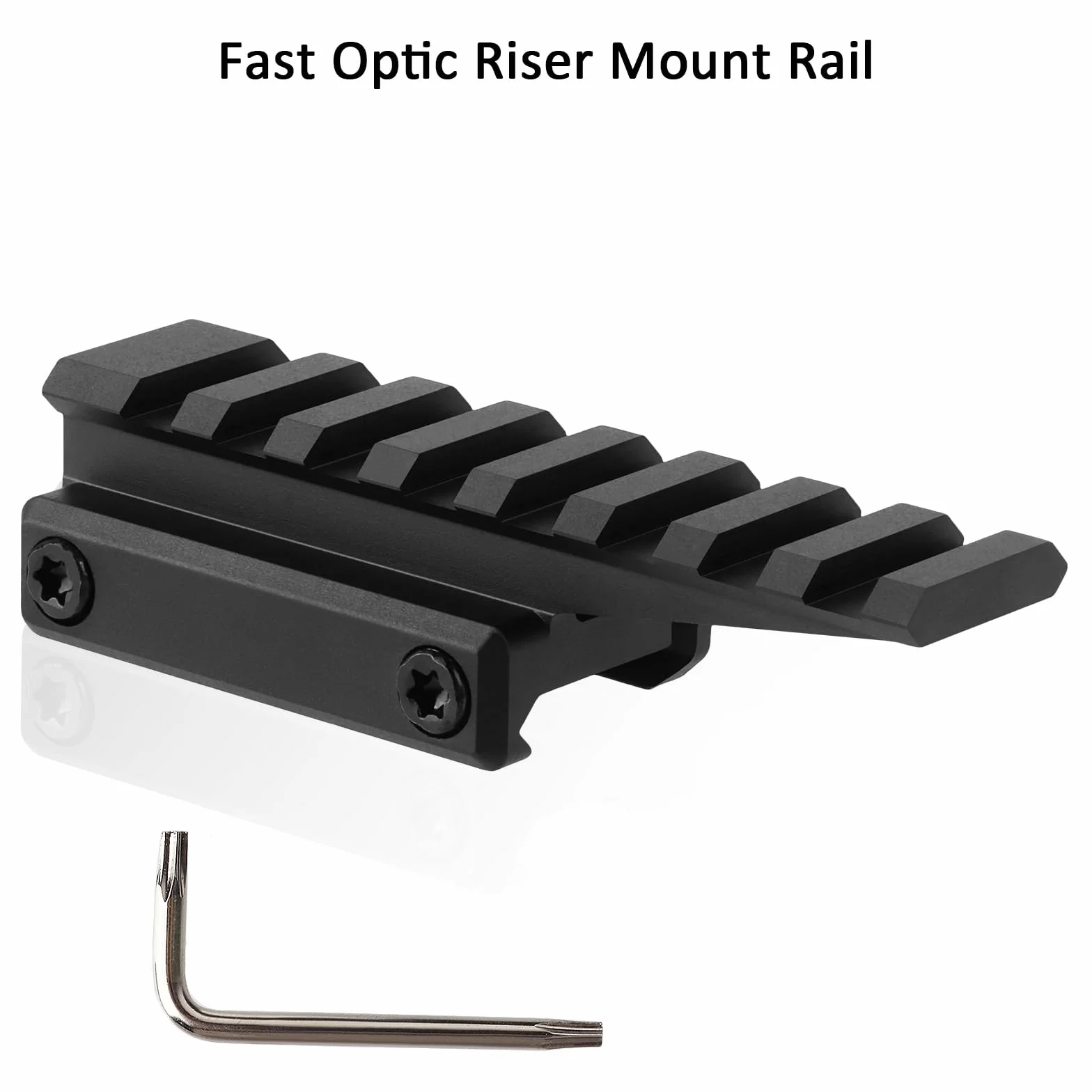 Base de Montaje para Óptica Fast Riser, Riel Picatinny 0.79" 8 Ranuras 1,7cm Altura 8,9cm Largo, Adaptador