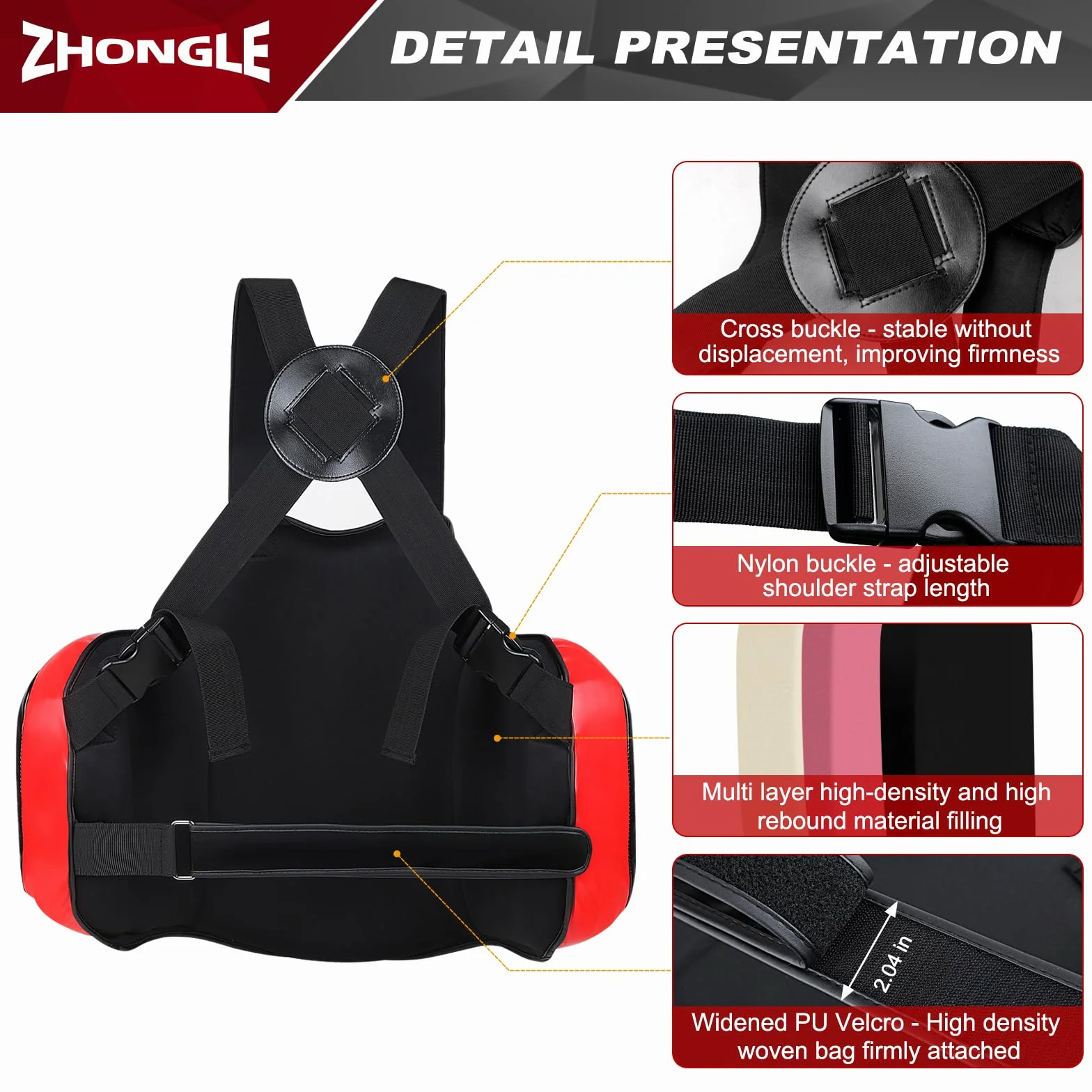Protector de Cuerpo de Boxeo Profesional de Cuero para Entrenador, MMA, Kickboxing, Taekwondo