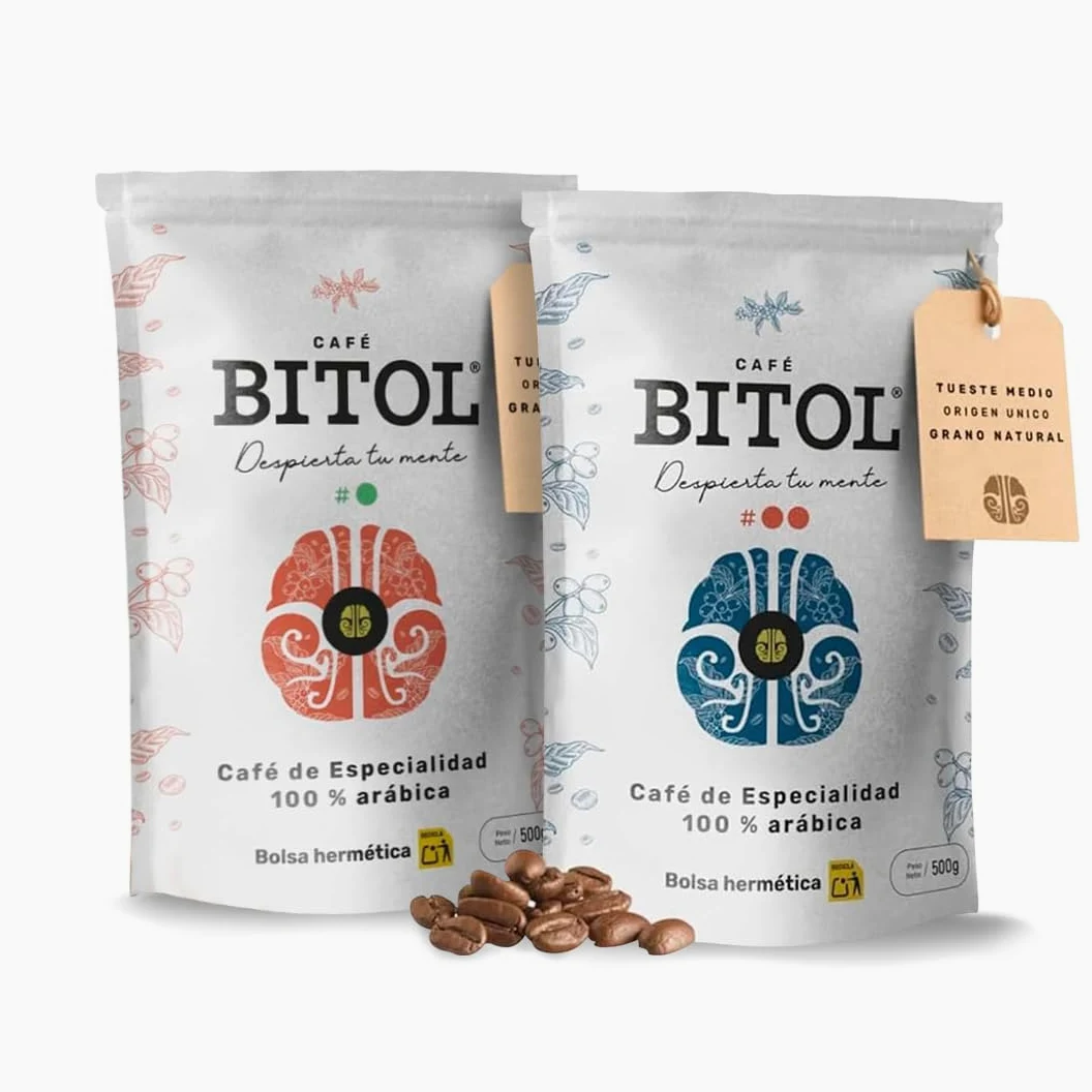 BITOL COFFEE | Café de Especialidad en Grano Natural | 100% Arábica Origen Único Colombia Huila Supremo y Guatemala Antigua | Tueste Medio Gourmet | Notas de Chocolate y Frutos Secos | 1000 gr