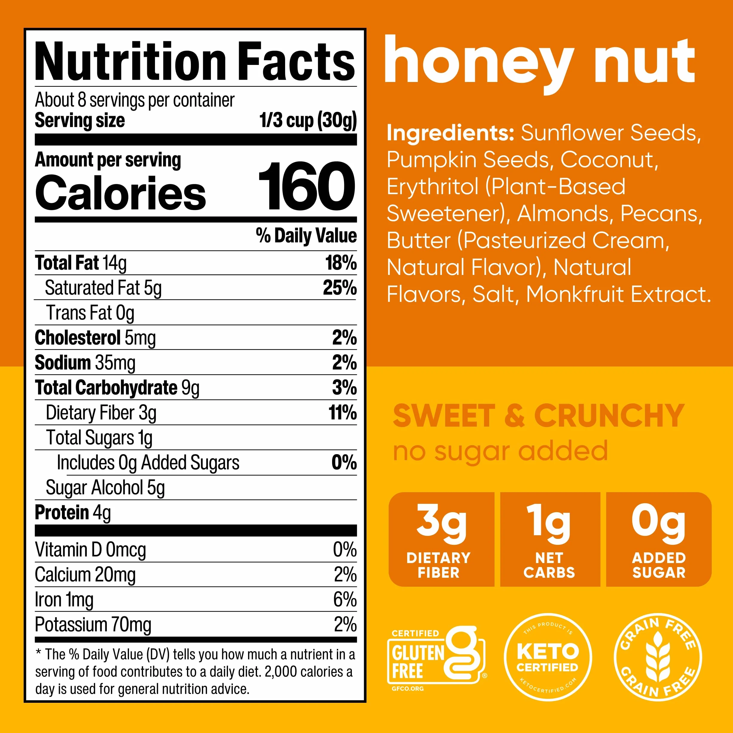 NuTrail Juego de 3 cereales de nuez, sin azúcar añadido, keto, bajo en carbohidratos, sin gluten, sin cereales, desayuno saludable, 237 ml