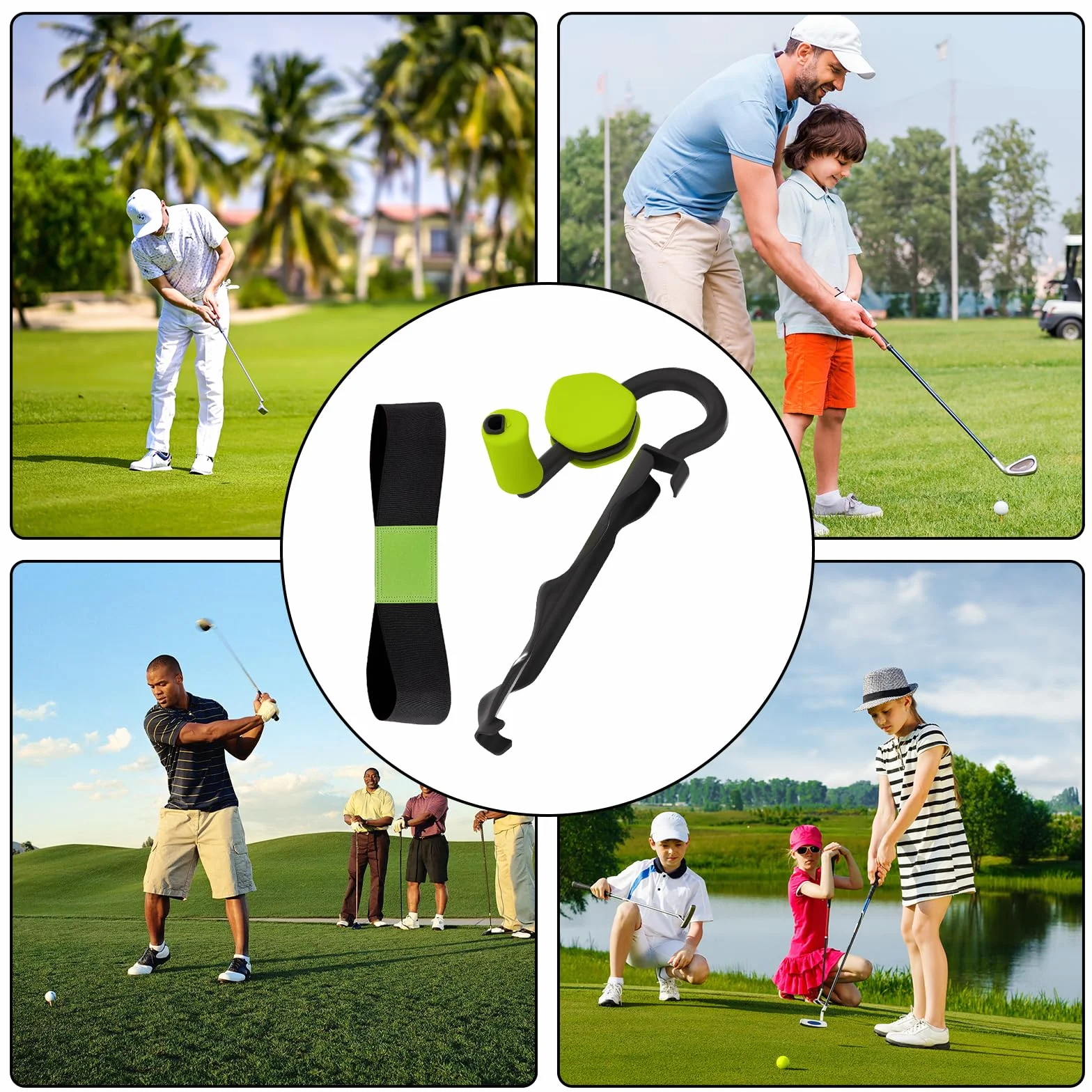 Entrenadores de Golf, Equipo de Práctica de Putting con Mecanismo Antideslizante para Mejorar el Swing