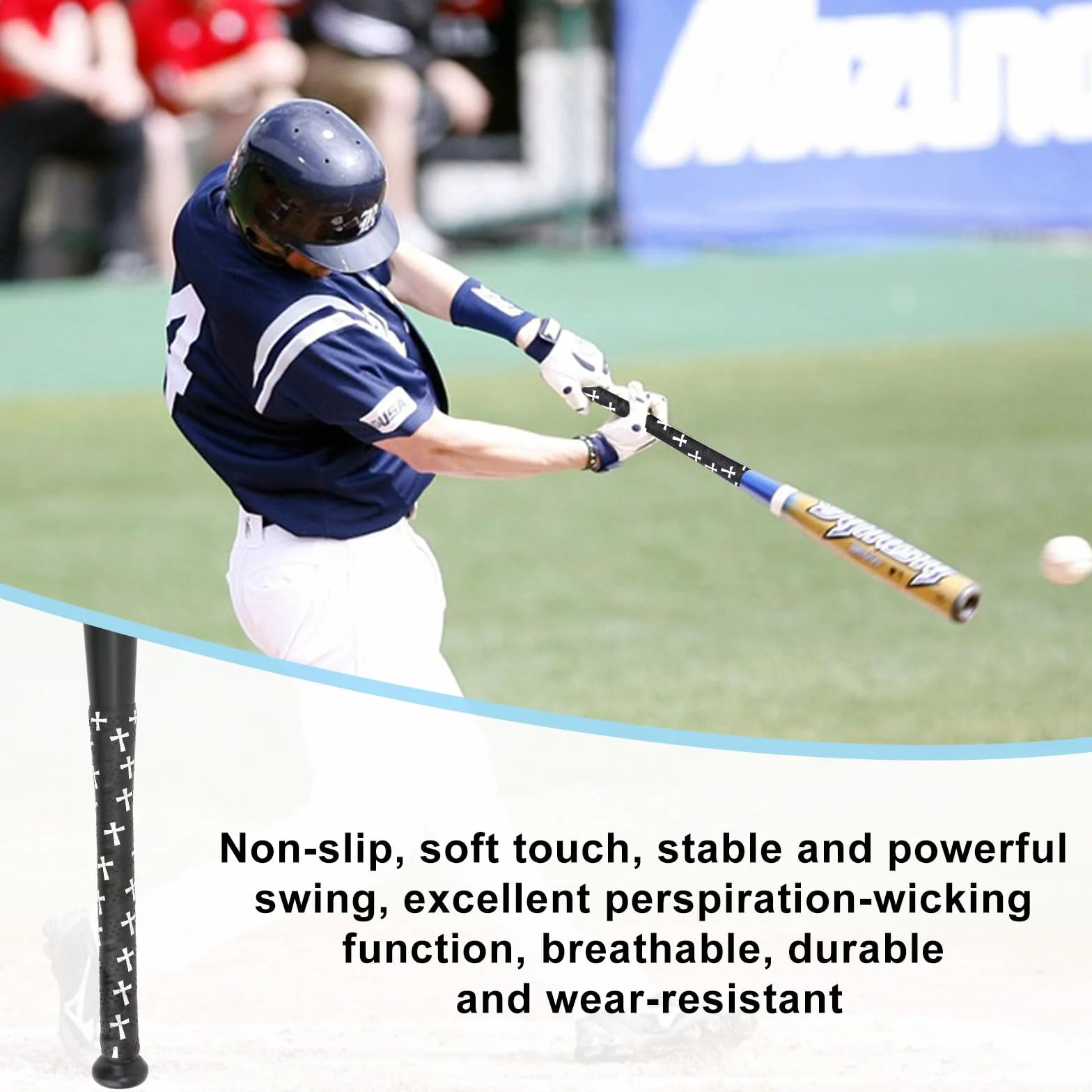 Cinta de Agarre para Bate de Béisbol, Precortadas Antideslizantes, Softbol, Accesorios Cristiano