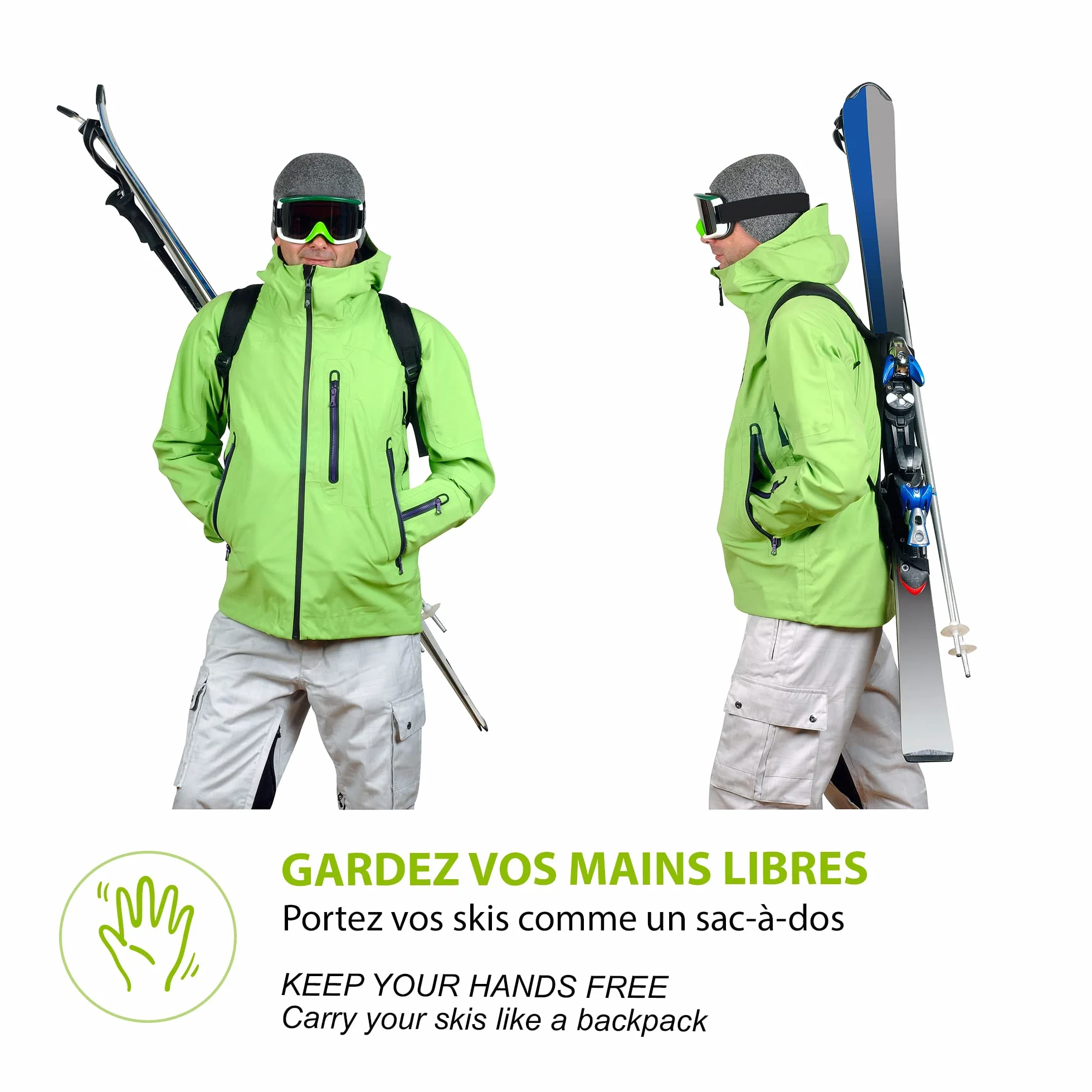 Skiback portaesquí manos libres