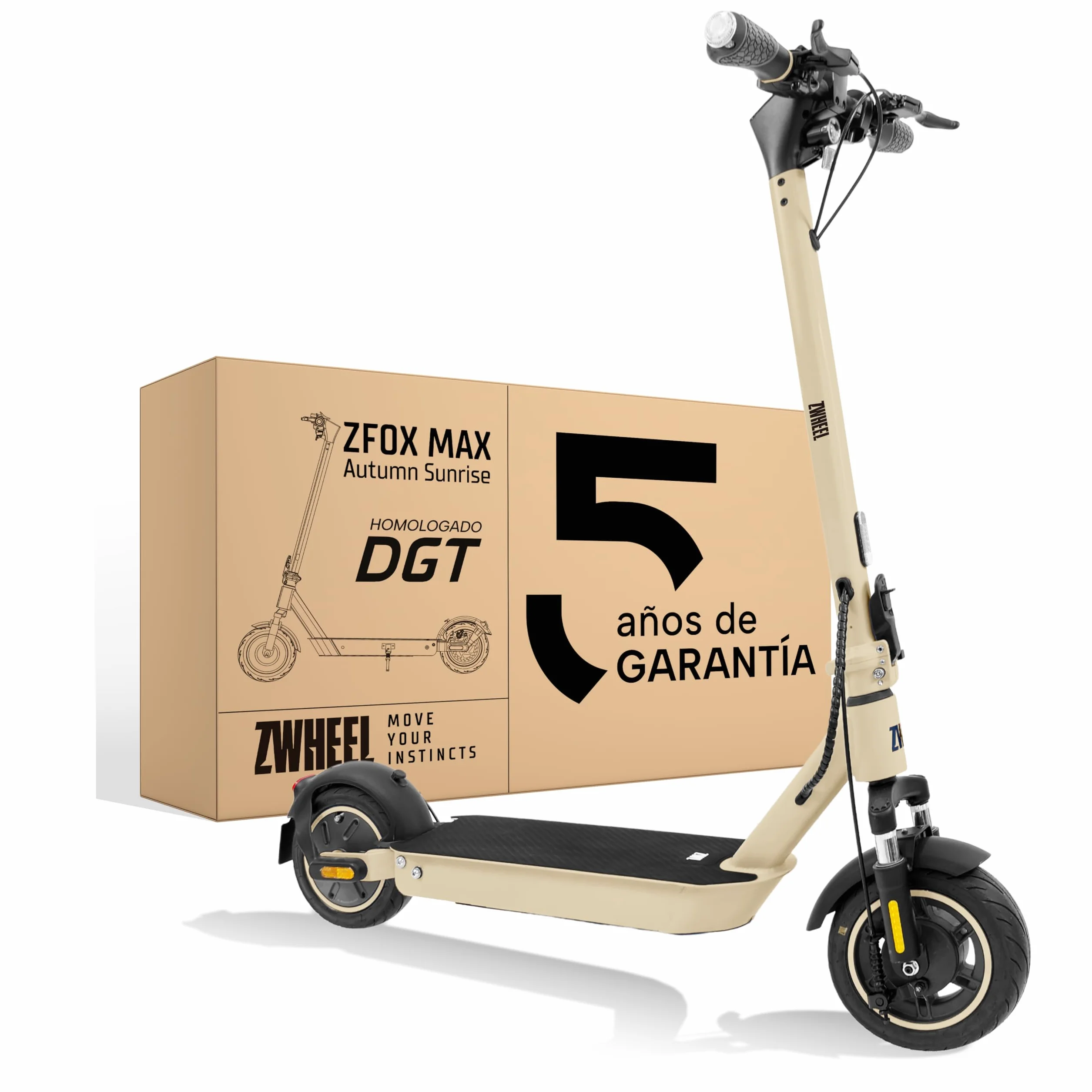 Patinete Eléctrico Adultos Homologado DGT 800W 50km Autonomía IP54 Ruedas 10" Llave NFC Intermitentes Doble Suspensión Frenos AER