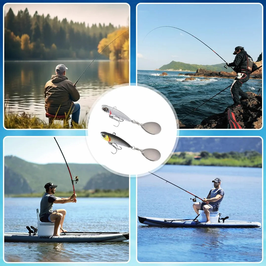 Señuelos De Pesca En Alta Mar Metralleta 2 Piezas Cebos Spinner Metal Duro Para Merluza Salmón Atún Jigging