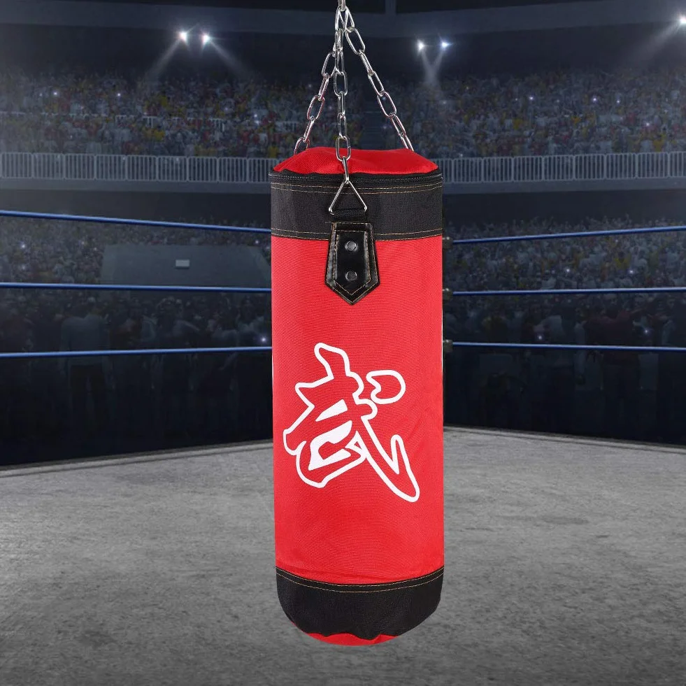 Saco de Vacío para Entrenamiento de Boxeo, Tela Oxford, Cremallera, 60 cm, Rojo