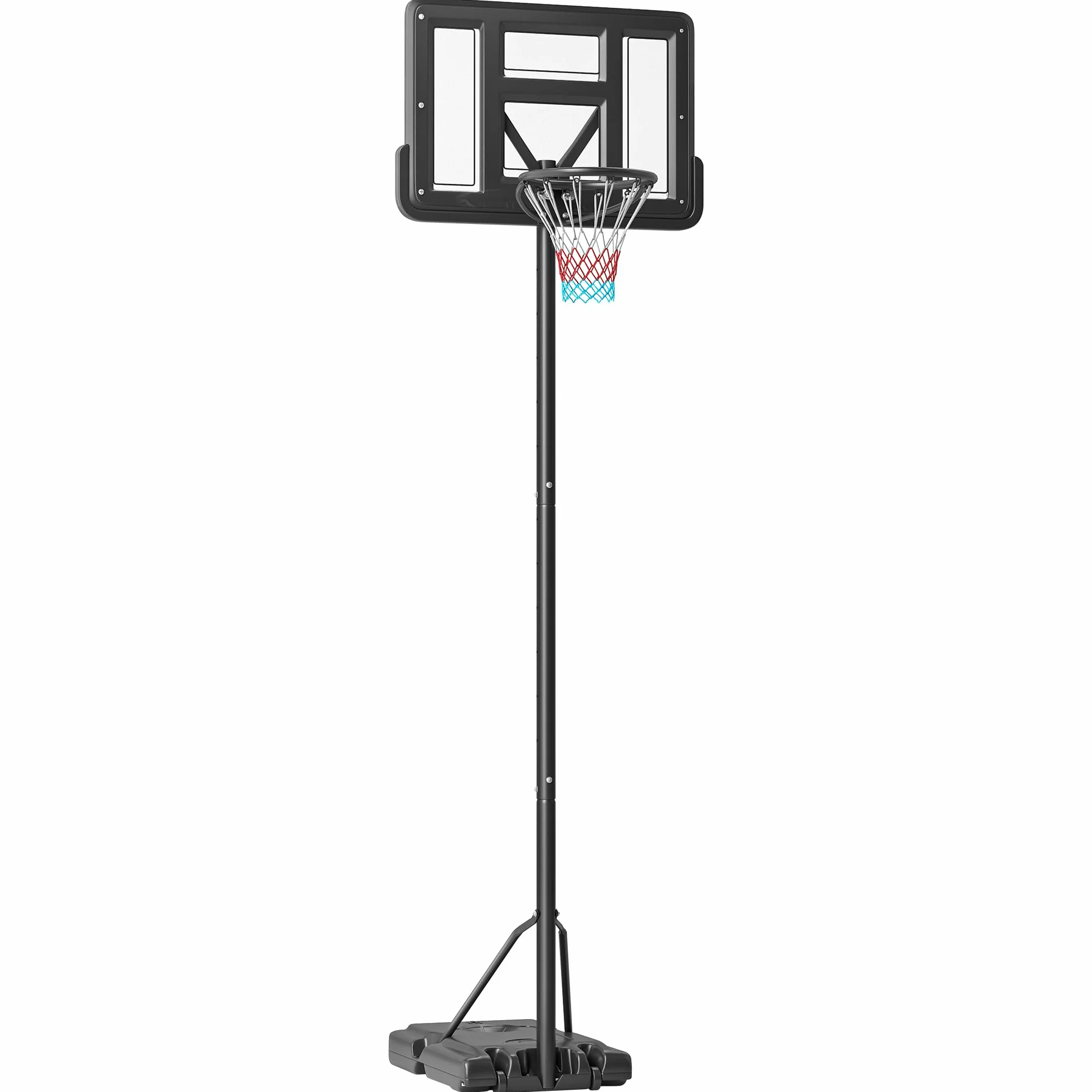 SPORTNOW Canasta de Baloncesto Exterior 2 en 1 Altura Ajustable 230-305 cm Aro para Piscina Soporte con Ruedas Base Rellenable Negro
