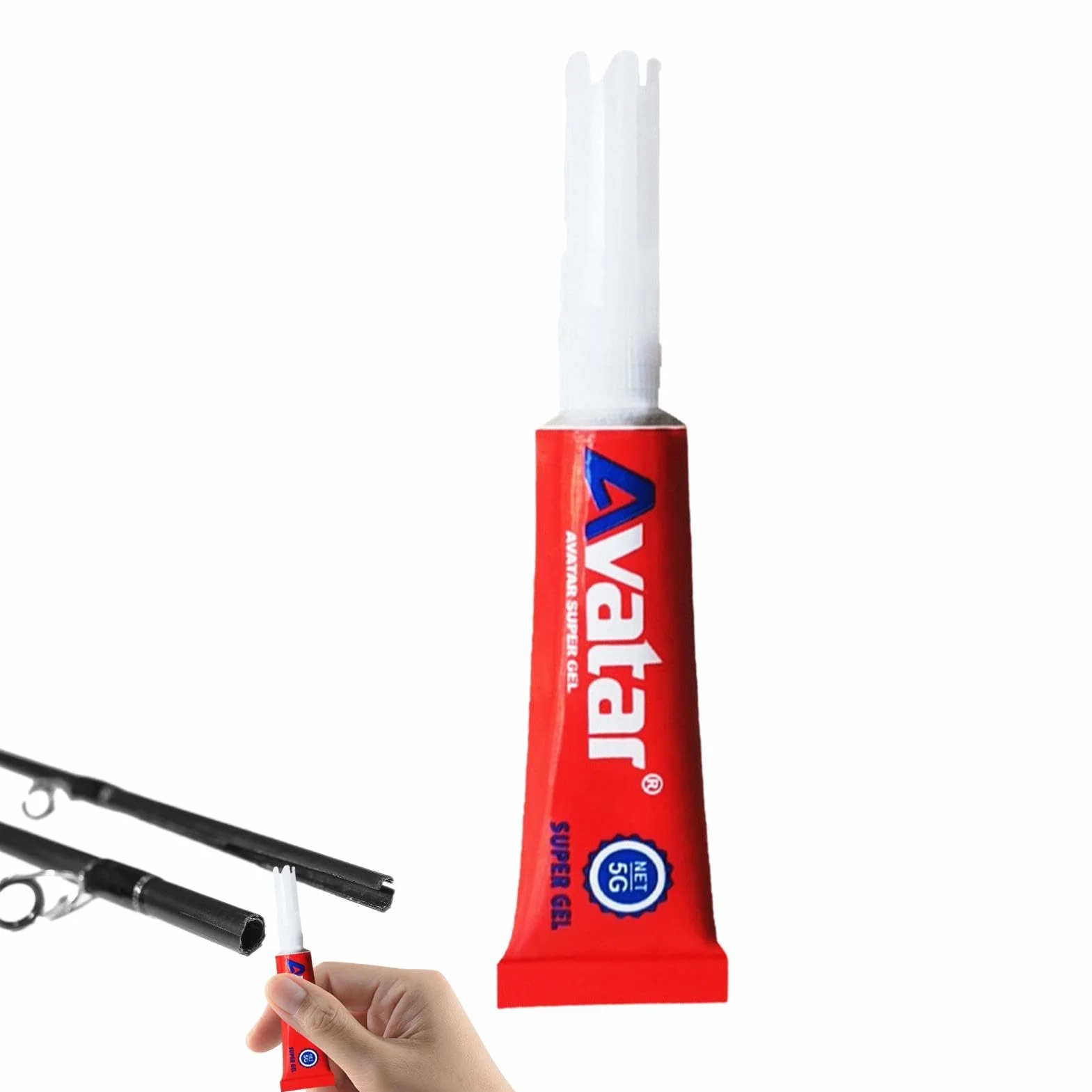 Pegamento reparador de cañas de pescar, adhesivo líquido impermeable 0,1 oz