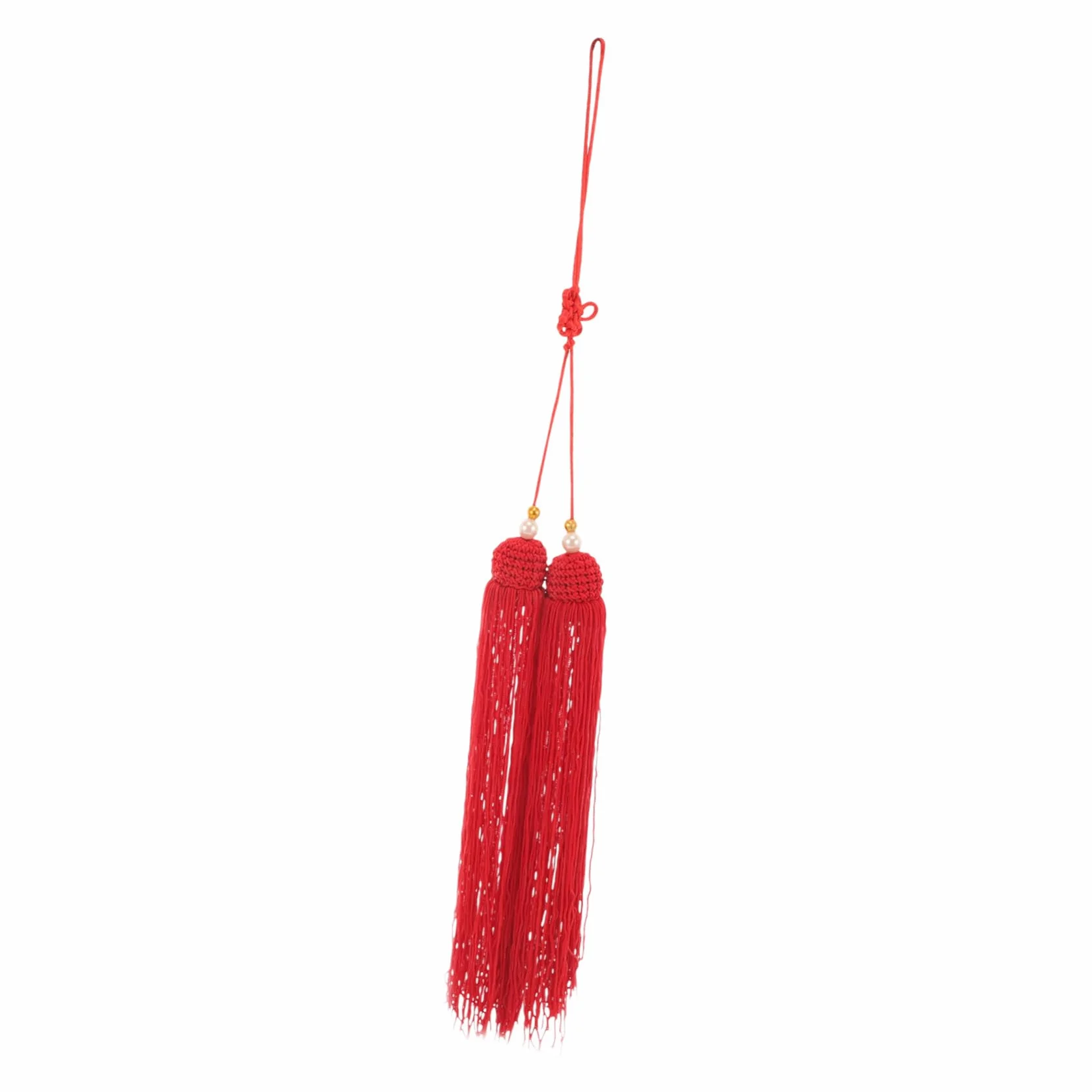 Cabilock Borla Roja de Tela para Adorno de Sable de Tai Chi, Material Seguro