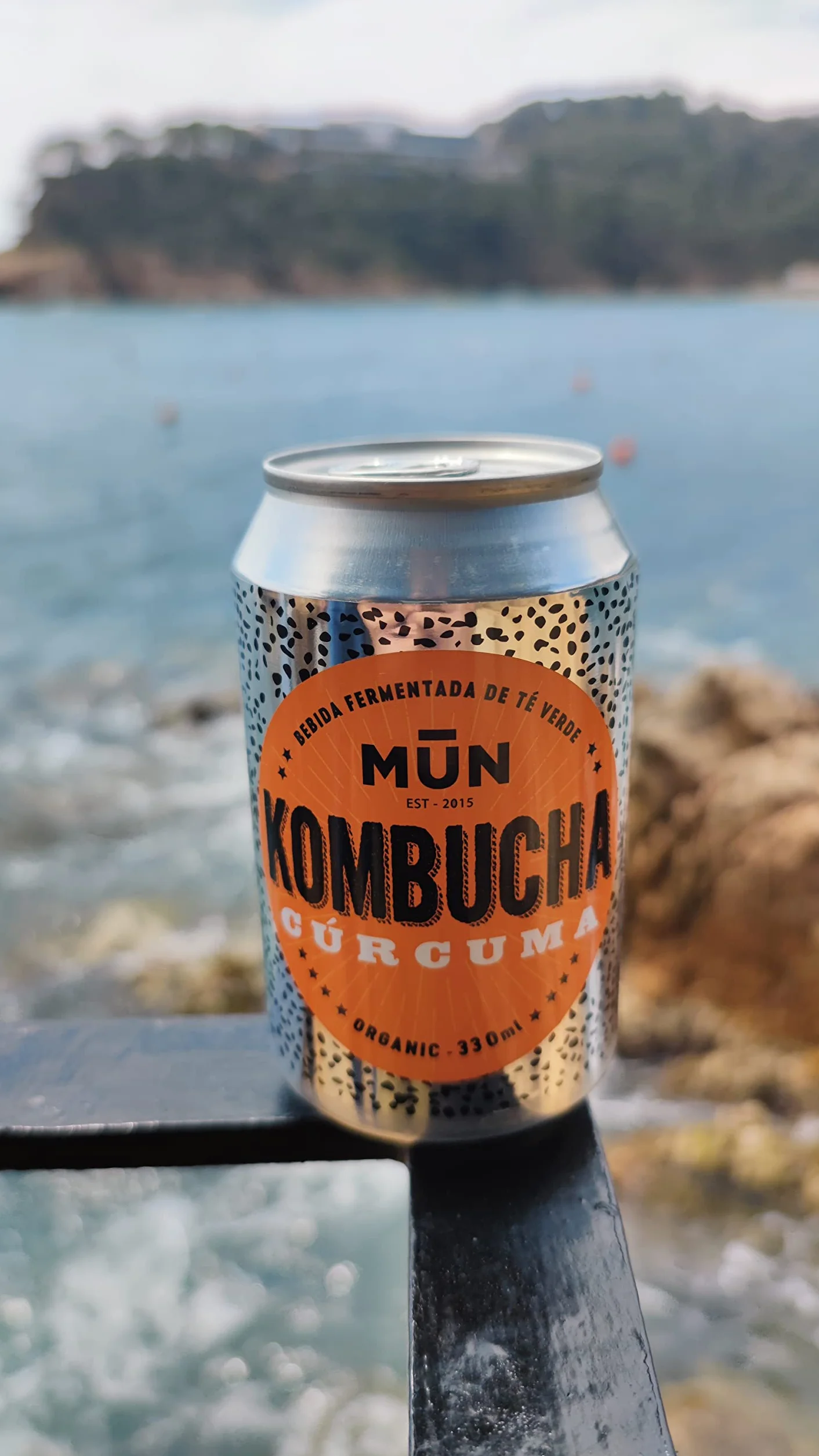 Mūn Ferments Té Kombucha Pack 12x330ml - Bebida Ecológica Con Probióticos - Té Kombucha Cúrcuma - Sin Azúcar Y Baja En Calorías - Latas Libres De BPA - Infusión Fermentada Artesanal - Libre De Gluten