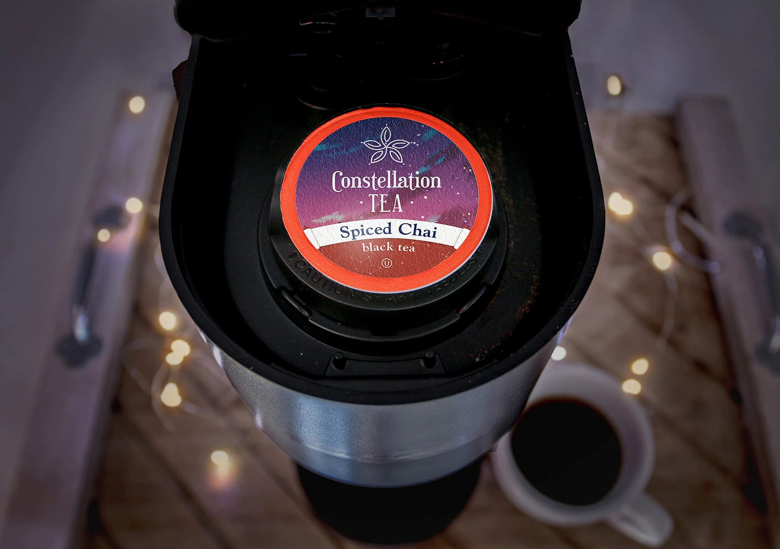 Constellation Tea Cápsulas de té negro Spiced Chai compatibles con cafeteras K Cup incluyendo 2.0, 40 unidades