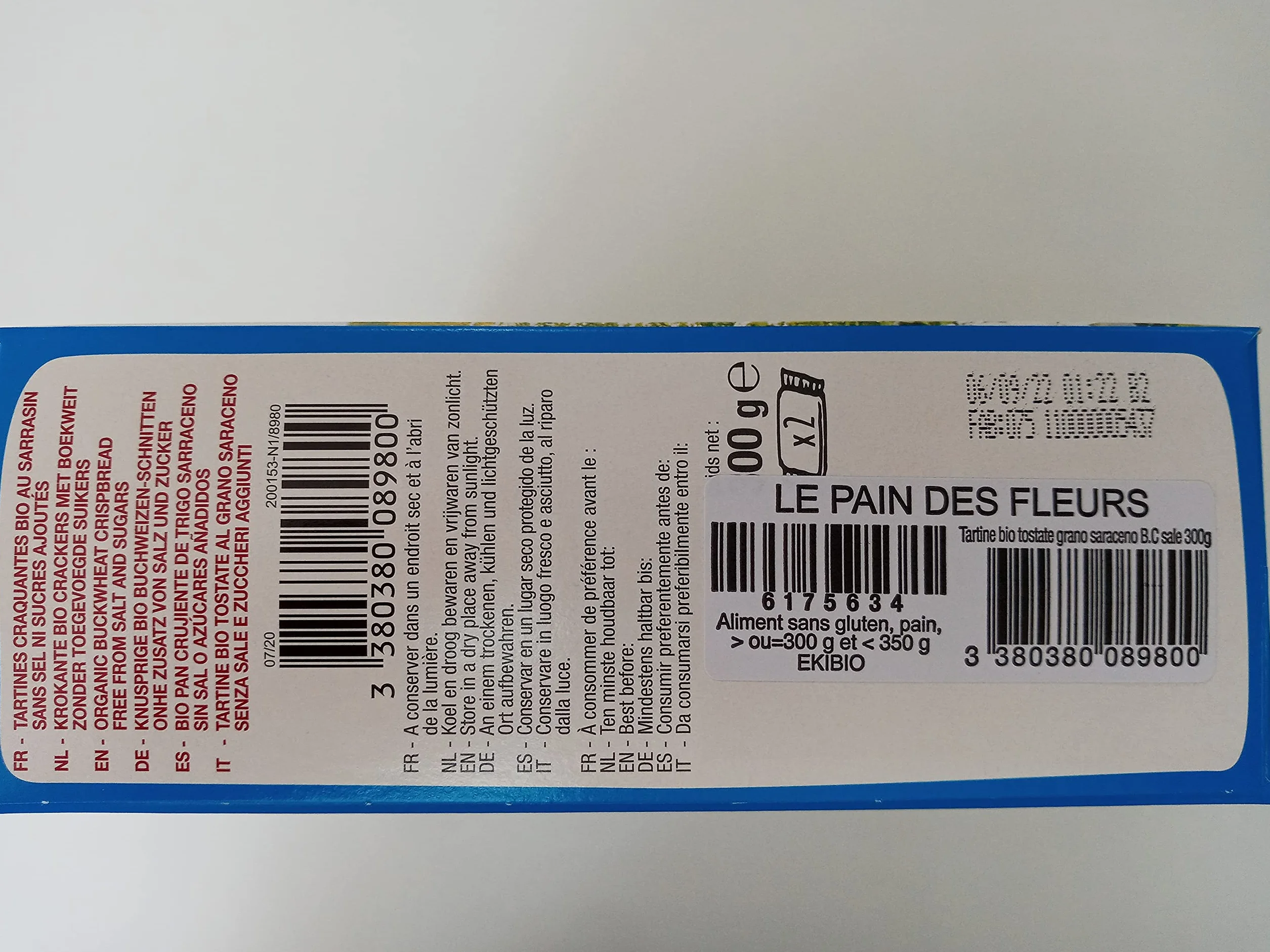 Le Pain des Fleurs Lpdf Tostadas Crujientes Trigo Sarrace Bio - Sin G/S/A 300 g