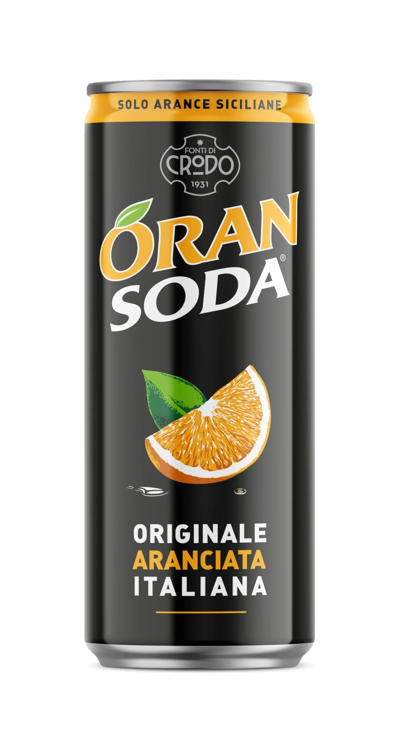 Crodo Oran Soda Limonada 24 x 330 ml con pulpa aromas naturales naranja sur Italia lata
