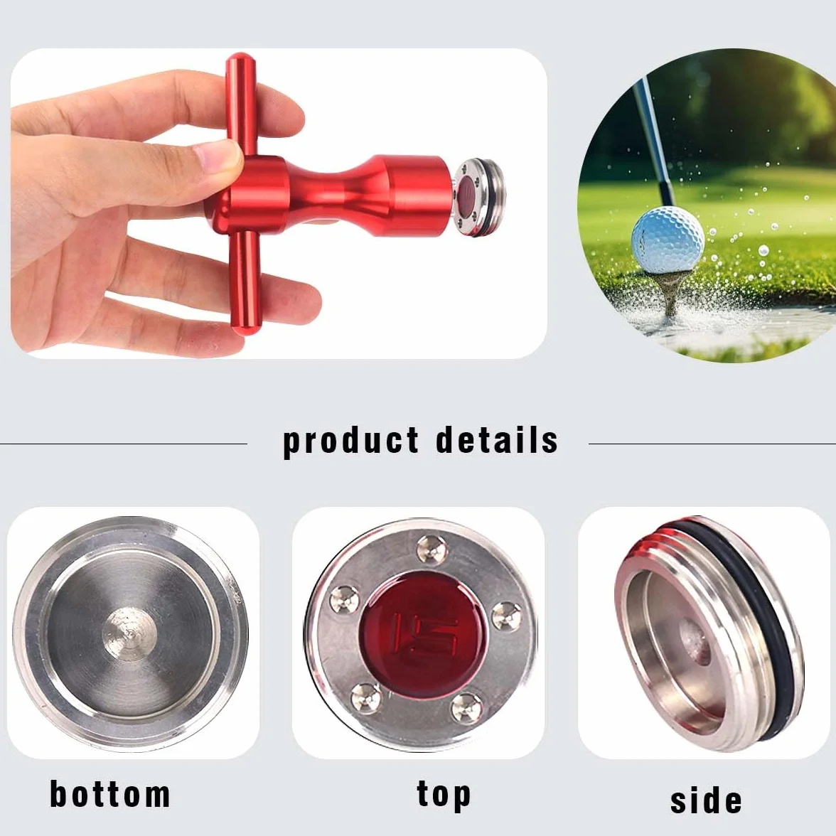 Histar 2pcs Golf personalizado rojo pesos + llave para putters Titleist Scotty Cameron