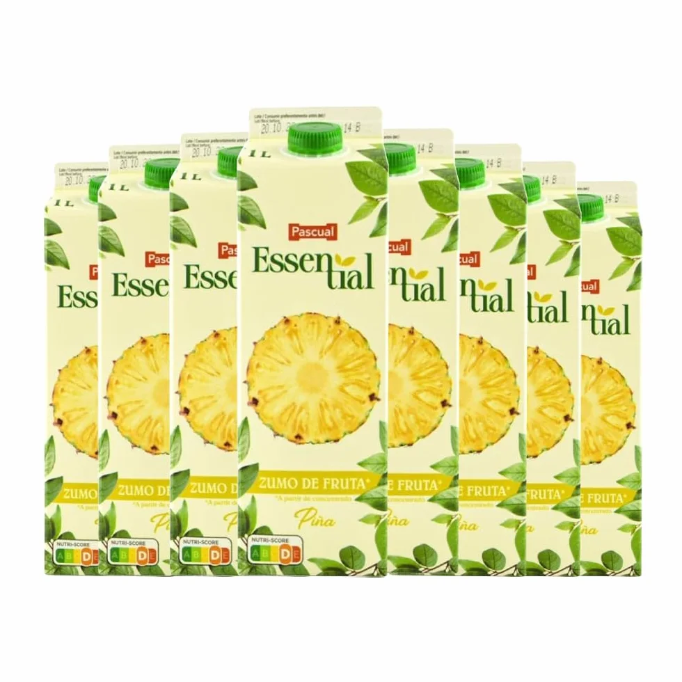 Pascual Zumo de piña a partir de concentrado Essential 1 litro x 8 bircks. Total 8 litros