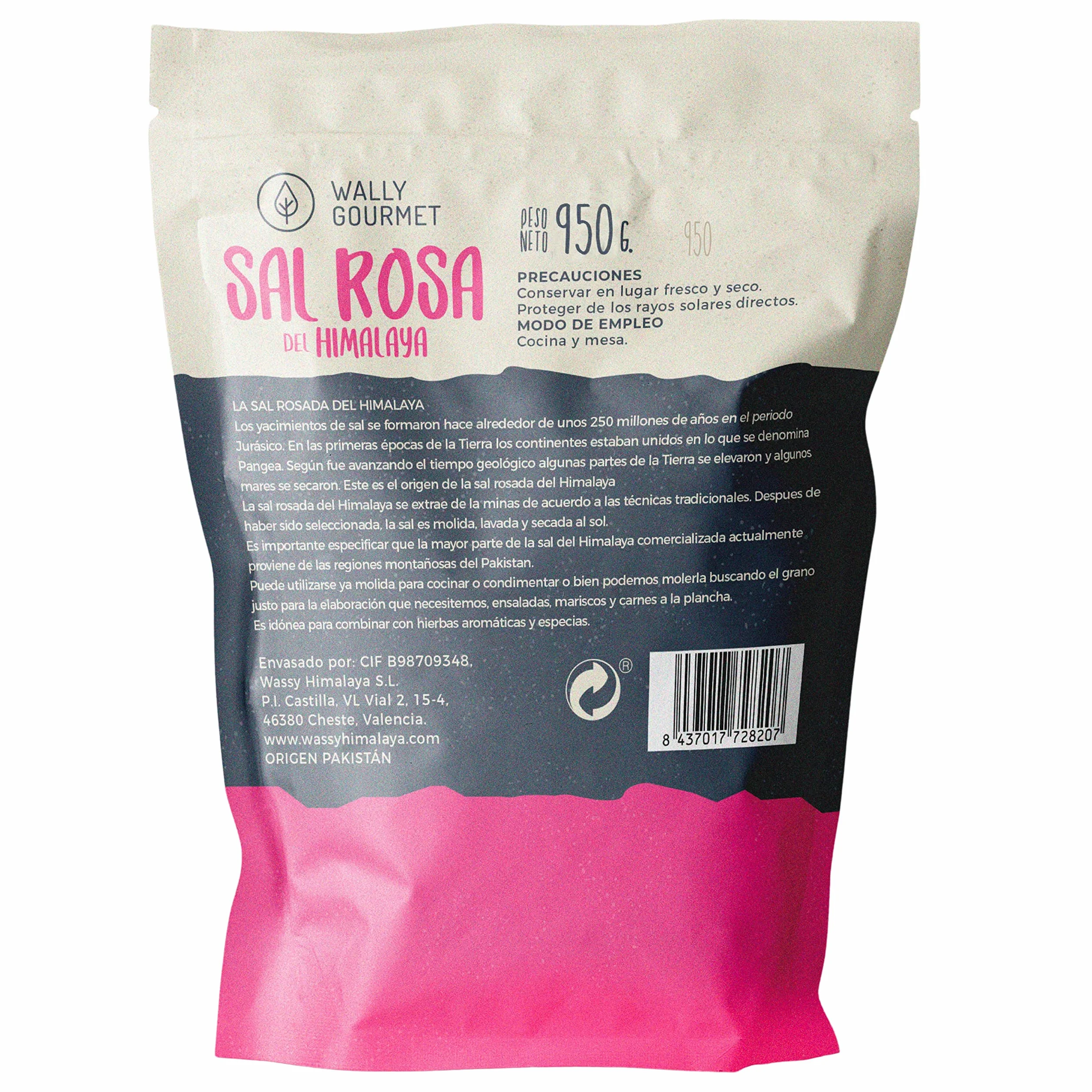 Sal Rosa Del Himalaya, Fina, 100% Natural, Sin Aditivos, Sin Refinado. Mayor Contenido En Oligoelementos. Para Sazonar Y Condimentar. Origen: Punjab, Pakistán.