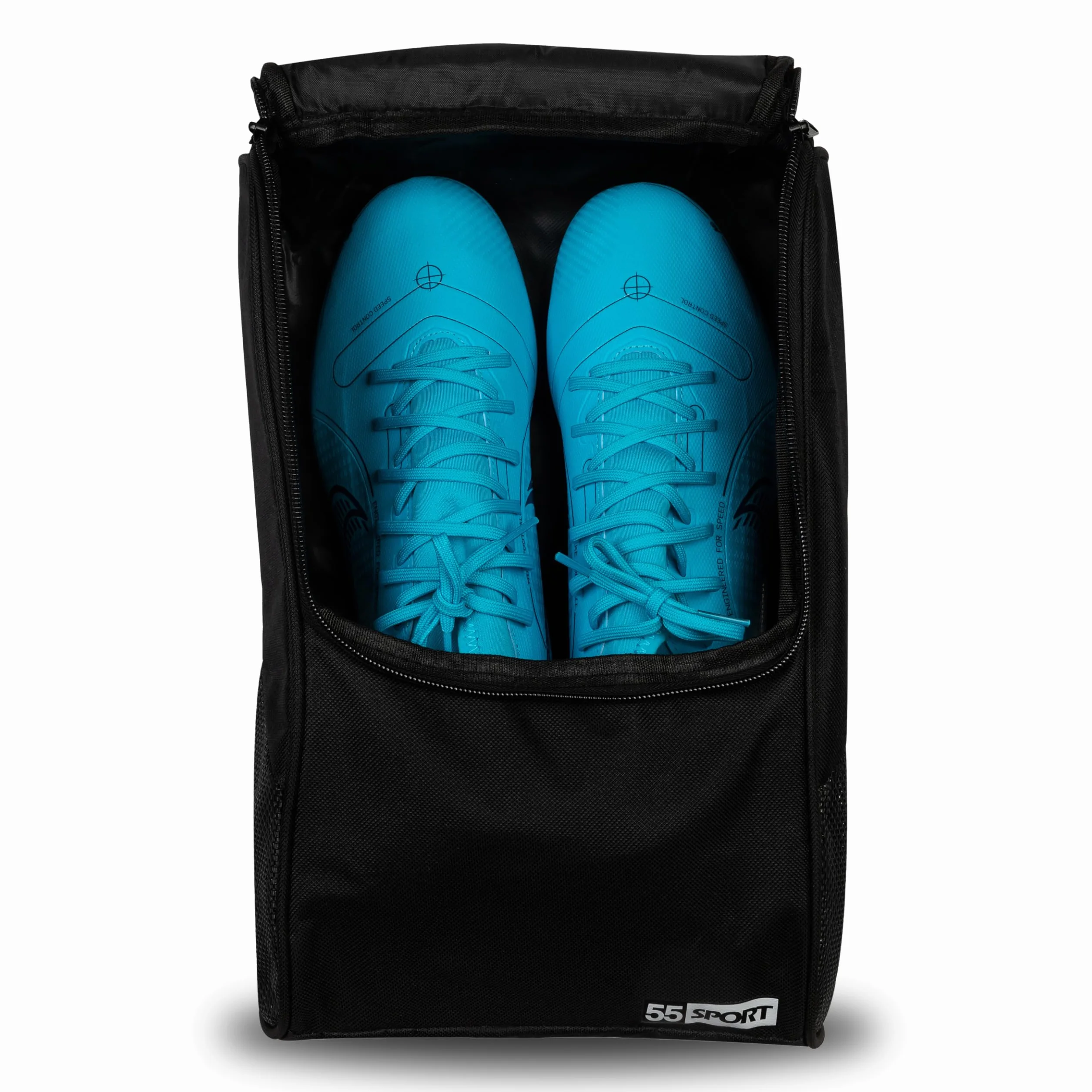 Ventilated Shoe Bag with Zipped Pocket Black