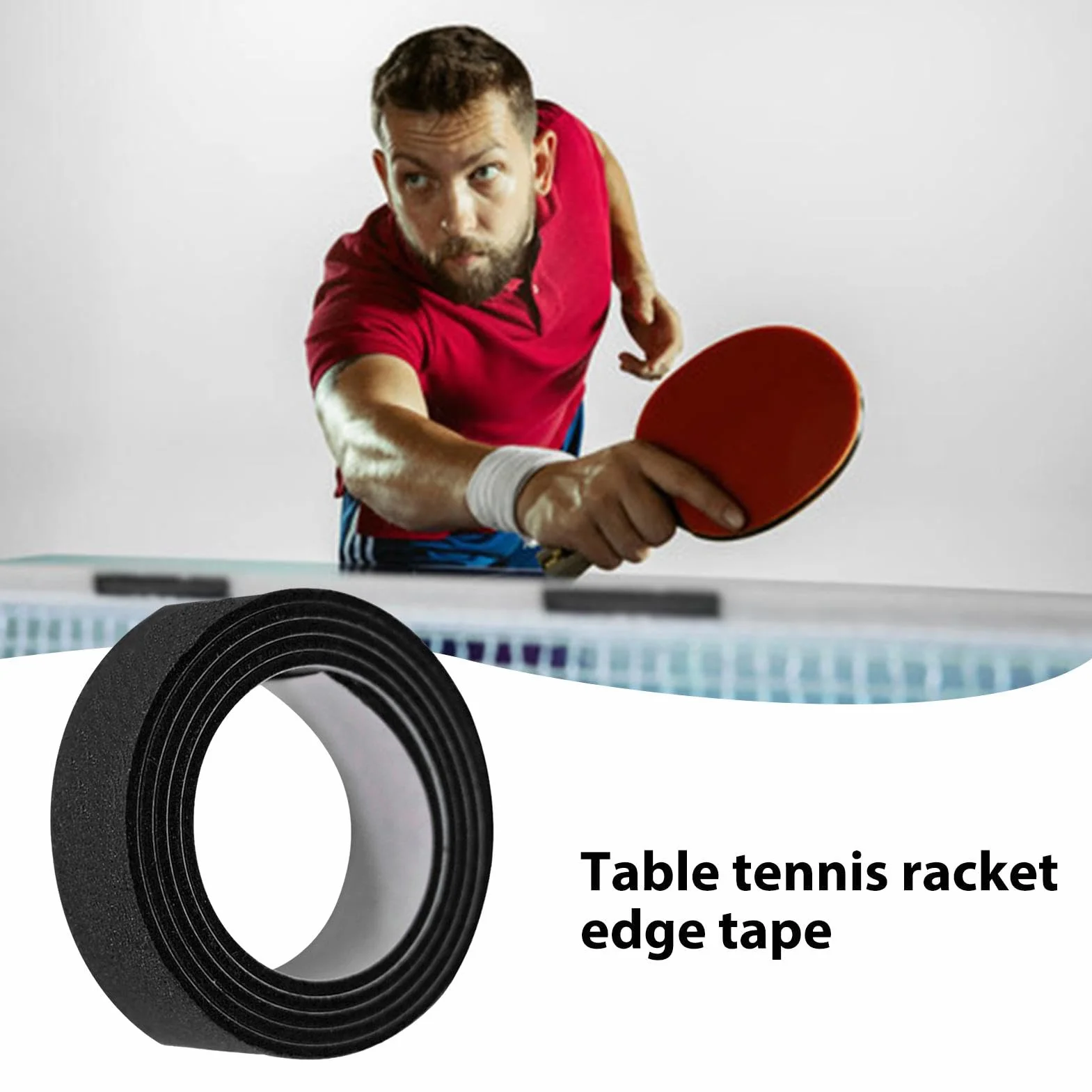 Cinta protectora de borde de remo de ping pong, protector lateral anticolisión para raqueta de tenis de mesa