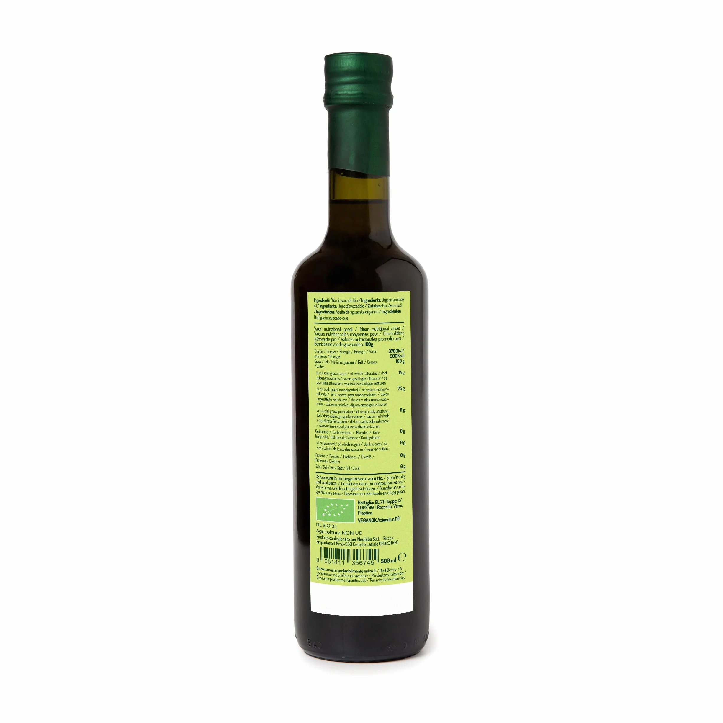 Aceite de Aguacate para Cocinar Orgánico - 500ml. Aceite Aguacate Orgánico 100% Puro y Sin Refinar. Aceite de Aguacate Orgánico Prensado en Frío. Ideal para Cocinar, Condimentar y Marinar. Avocado Oil