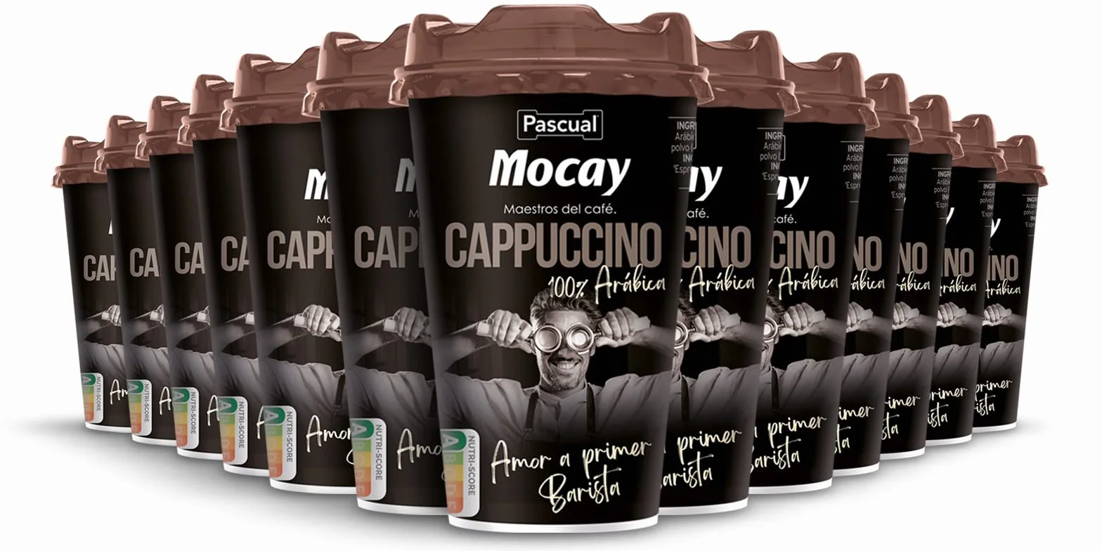 Mocay – Café Frío Listo para Tomar - Pack de Vasos de Café Cappuccino Listo para Beber – 20 Vasos x 200 ml