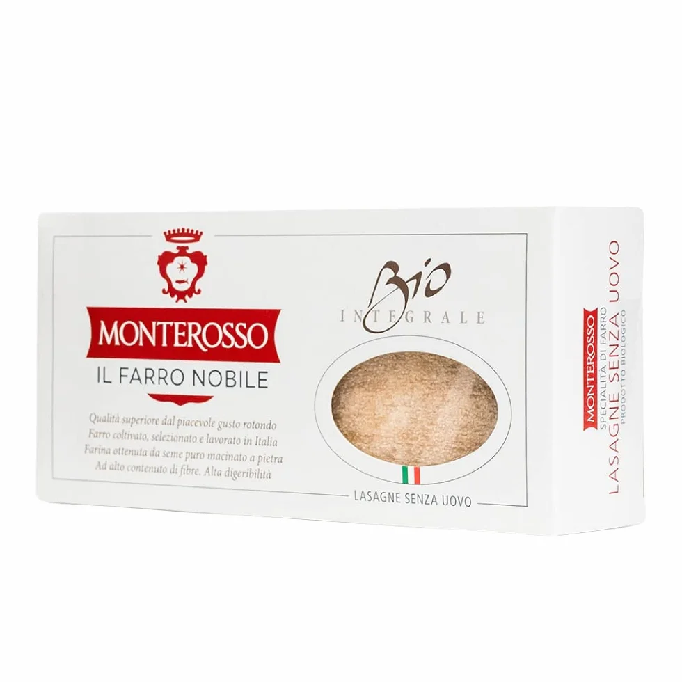 Lasaña de espelta ecológica 4 paquetes de 250g - pasta seca-cereal ecológico - producido en Italia - integral, nutritiva, rica en fibra y proteína - Farro Triticum dicoccum
