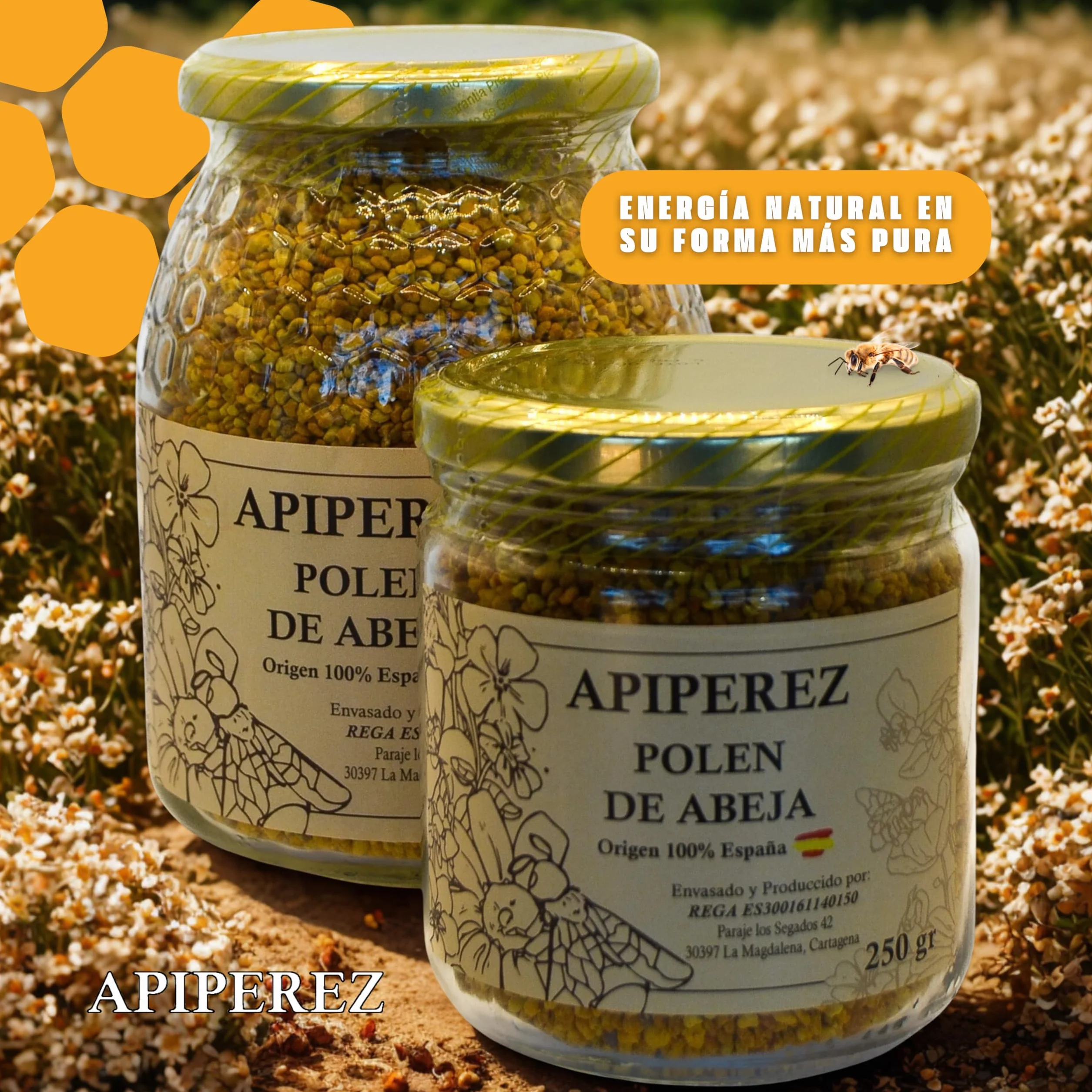 APIPEREZ Polen de Abeja 250 g – Superalimento Natural, Energético y Rico en Proteínas – Mejora Sistema Inmunitario y Rendimiento Físico