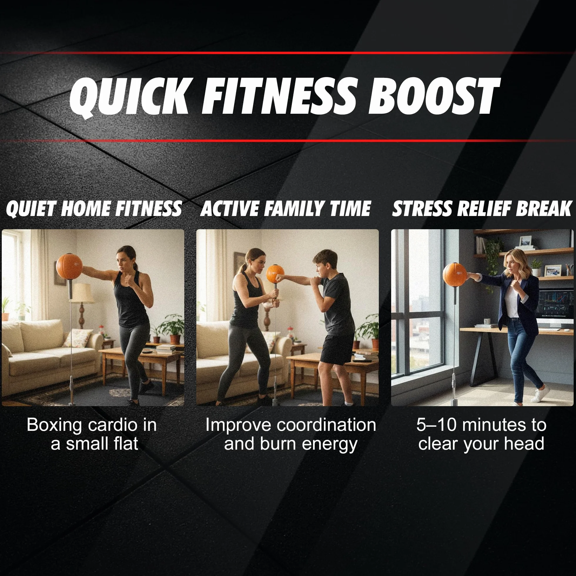 Punching Reflex Ball con Ventosa, Altura Ajustable 139–154 cm, Saco de Boxeo de Pie para Entrenamiento de Velocidad