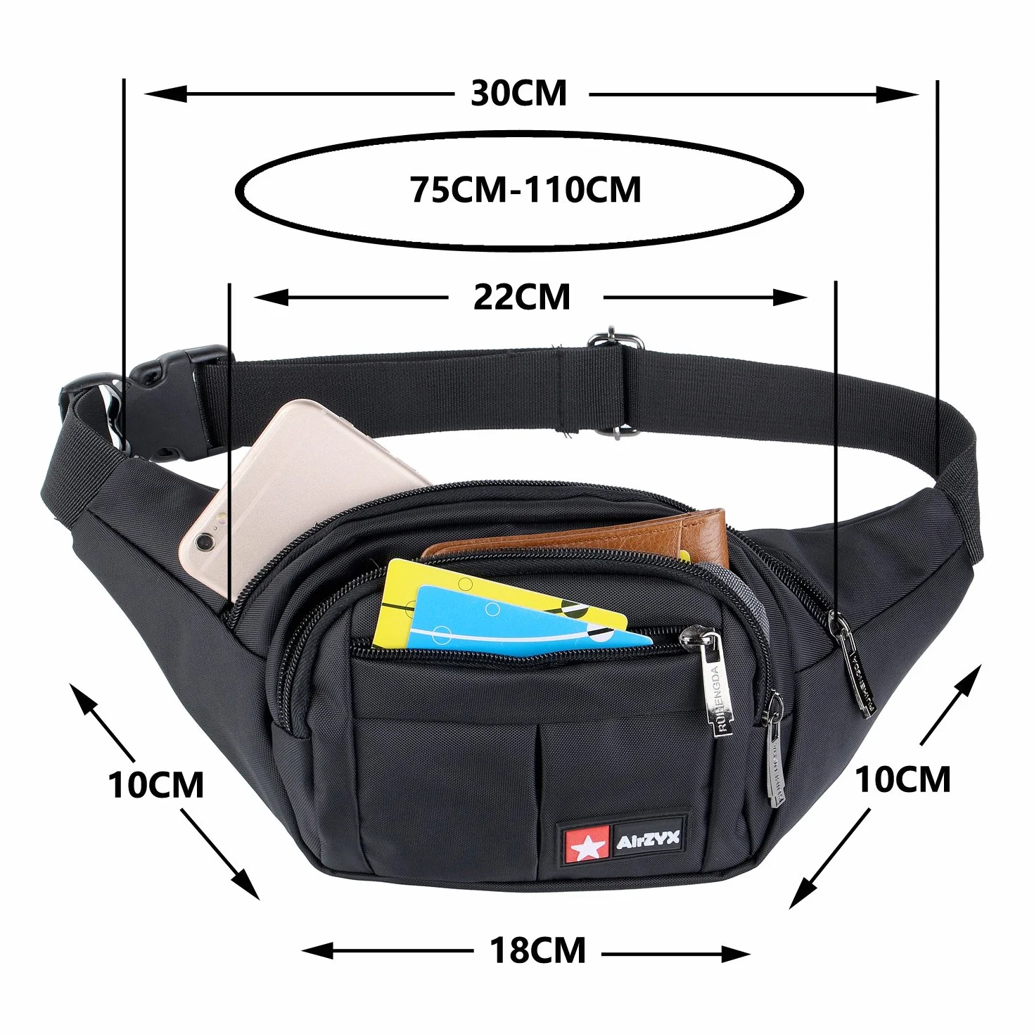 Bolsos Bandolera Riñoneras de Marcha Running Acampada para Hombre Mujer