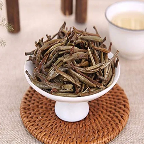 100g (0.22LB) Aguja de Plata, Té Blanco Baihaoyinzhen Punta Blanca, Pekoe Árbol Viejo, Comida Orgánica Natural, Té Crudo Chin