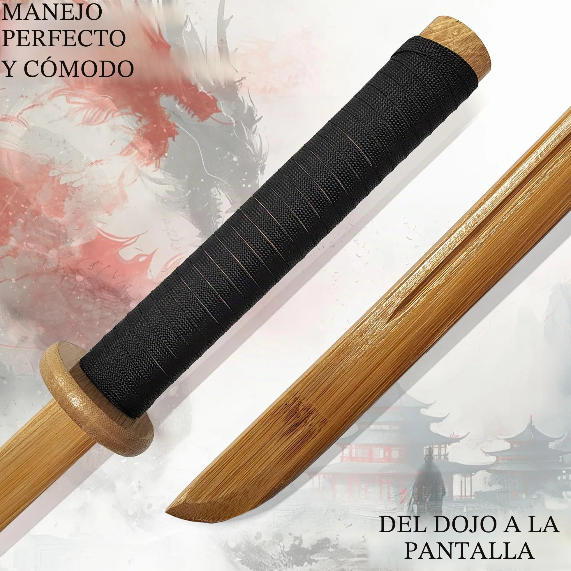 Bokken de madera Shinai Katana Wakizashi Tanto Kendo espada entrenamiento samurái