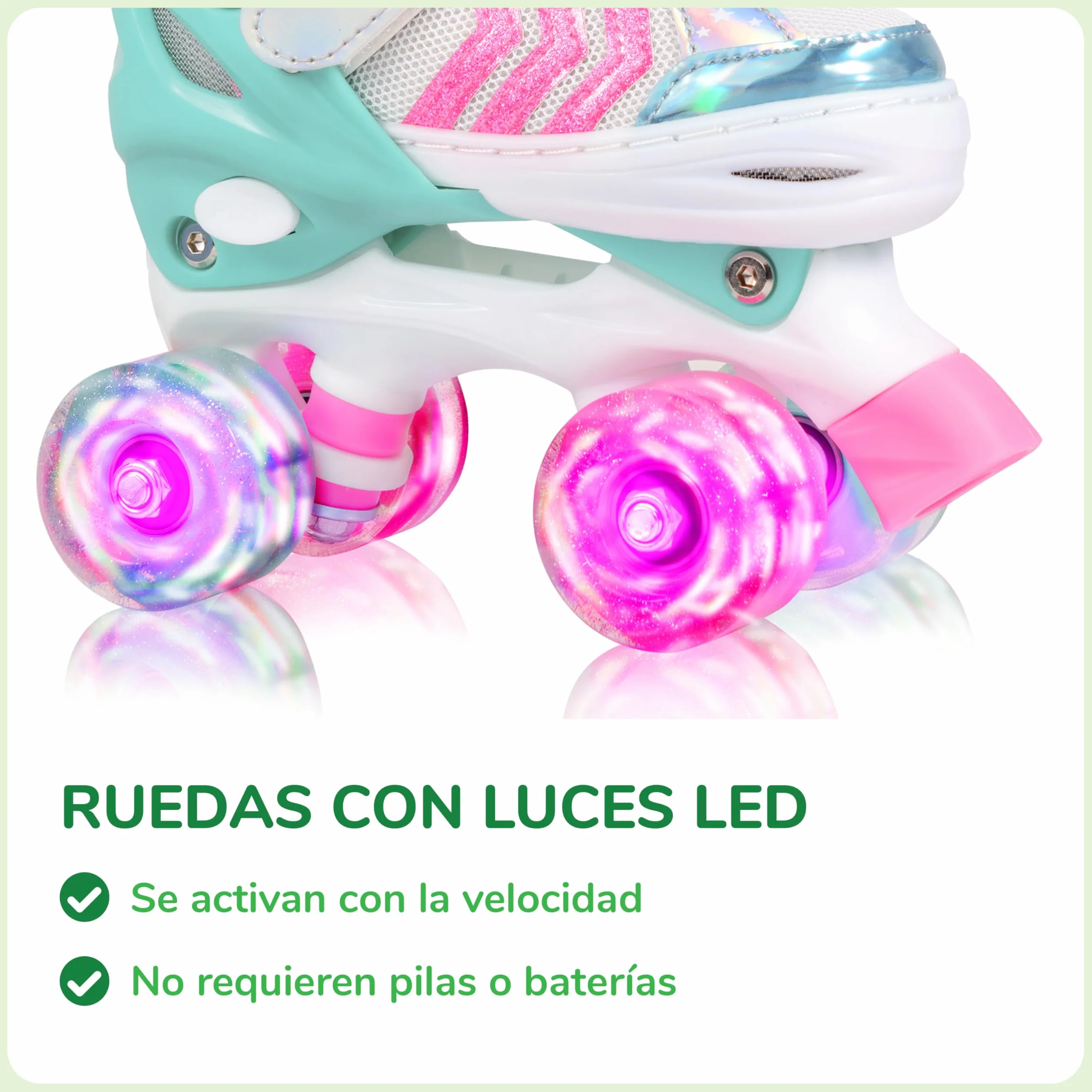Patines Ajustables 4 Ruedas LED Tallas 23-38