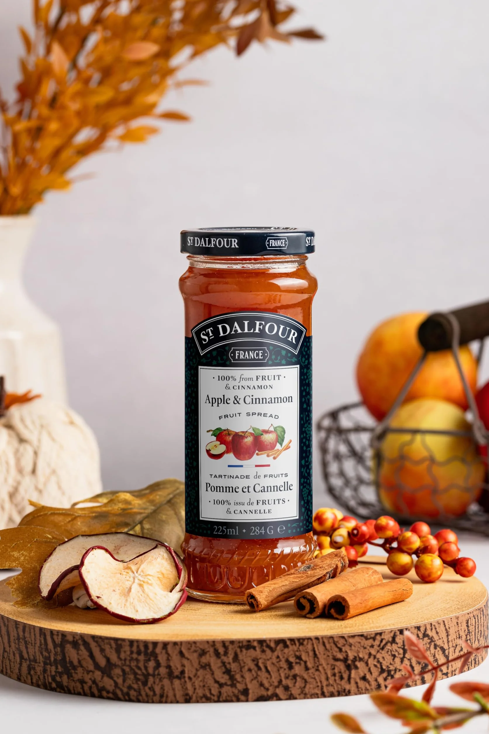 St Dalfour MANZANA & CANELA | Fruta triturada | Mermelada natural 284gr | 100% fruta sin azúcares añadidos