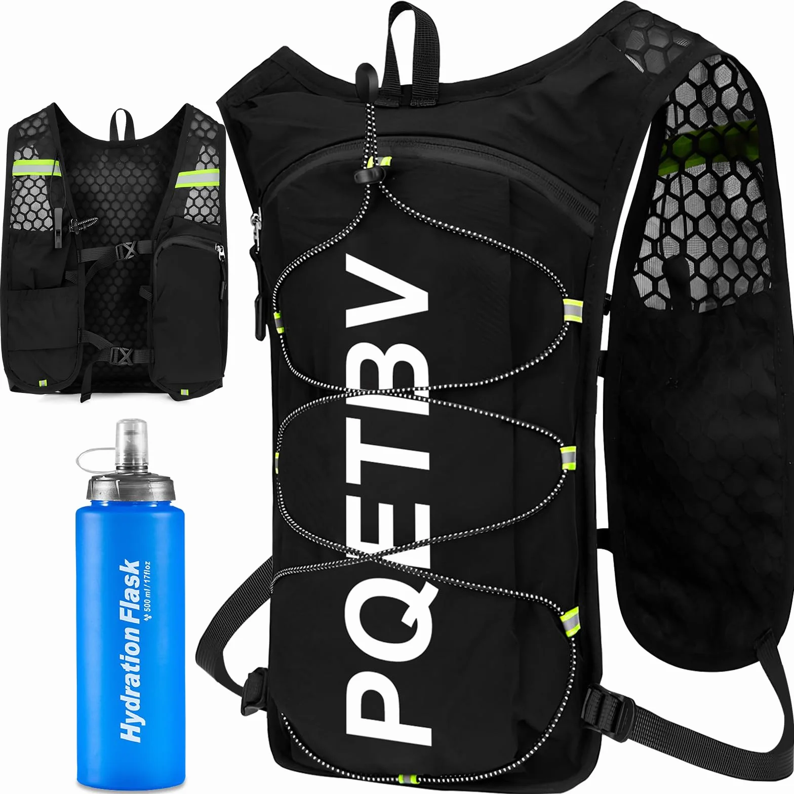 Chaleco para Correr Ligero Transpirable con Bolsa 500ml - Mochila Hidratación para Trail Marathoner