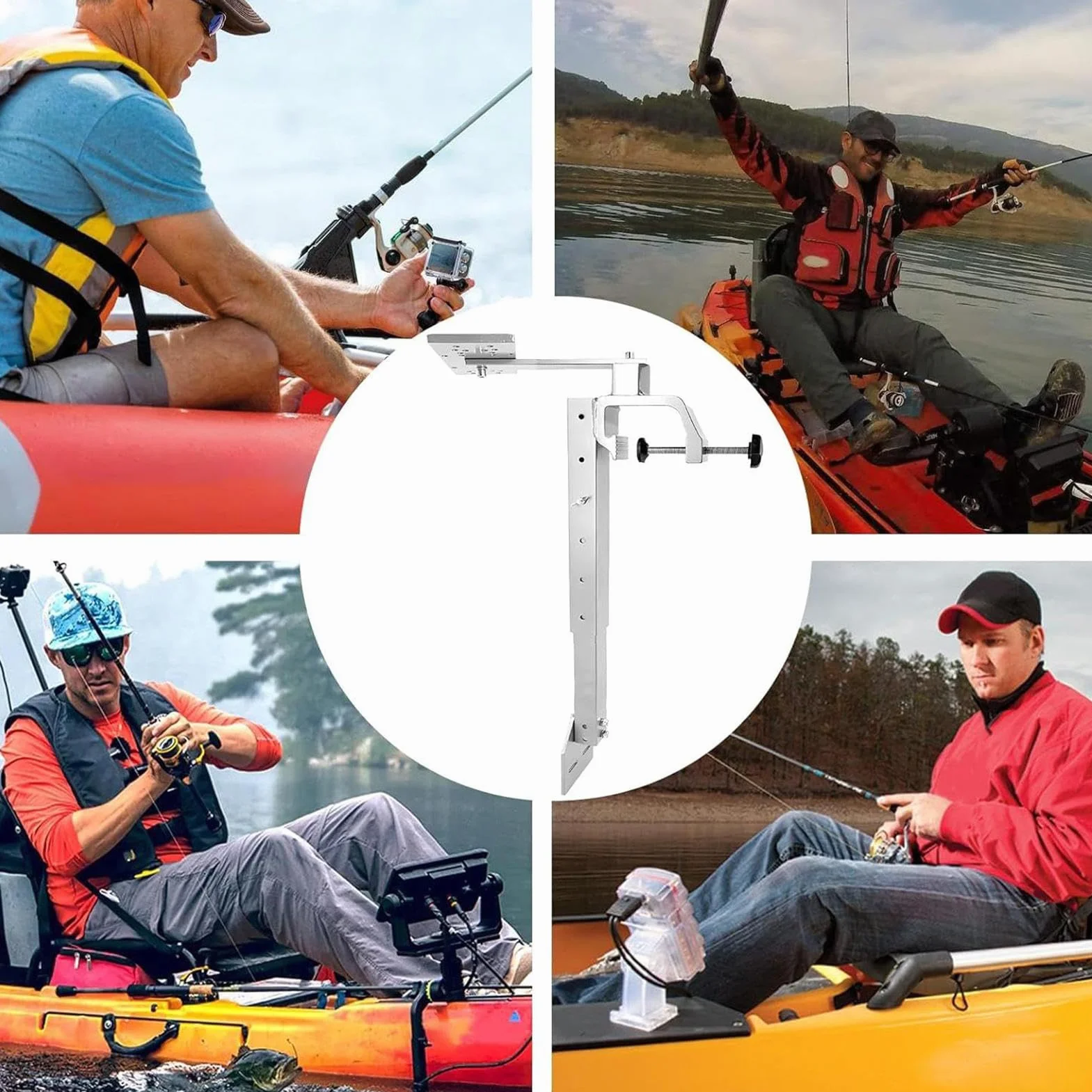 Soporte para sondador giratorio 360° telescópica equipo al aire libre para pesca