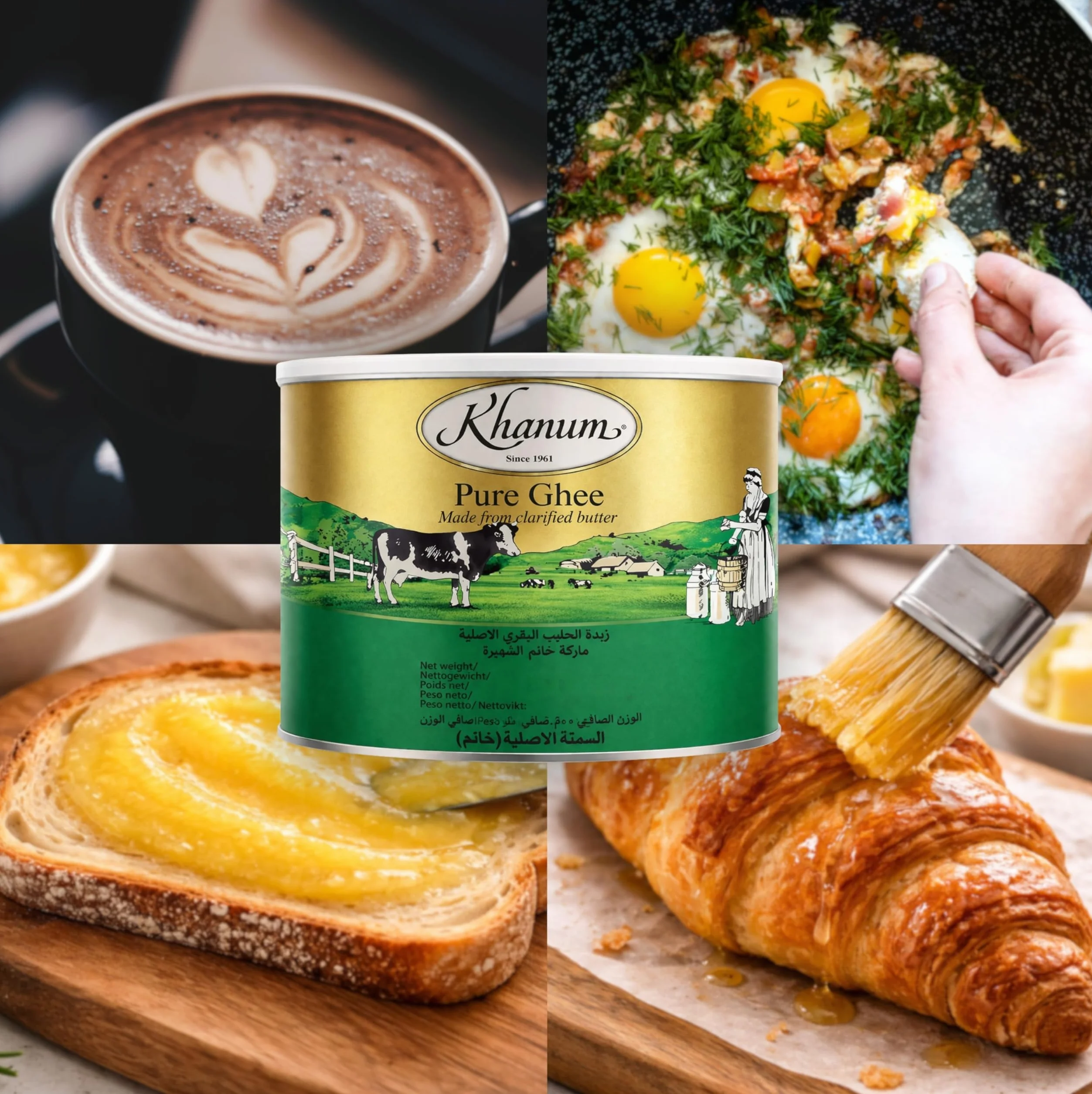 Mantequilla Clarificada Premium 100% Natural - Pure Ghee - Keto Friendly, Alto Punto de Humo, Sin Gluten - Ideal para Cocina Saludable - Laborawi (1 Kg)